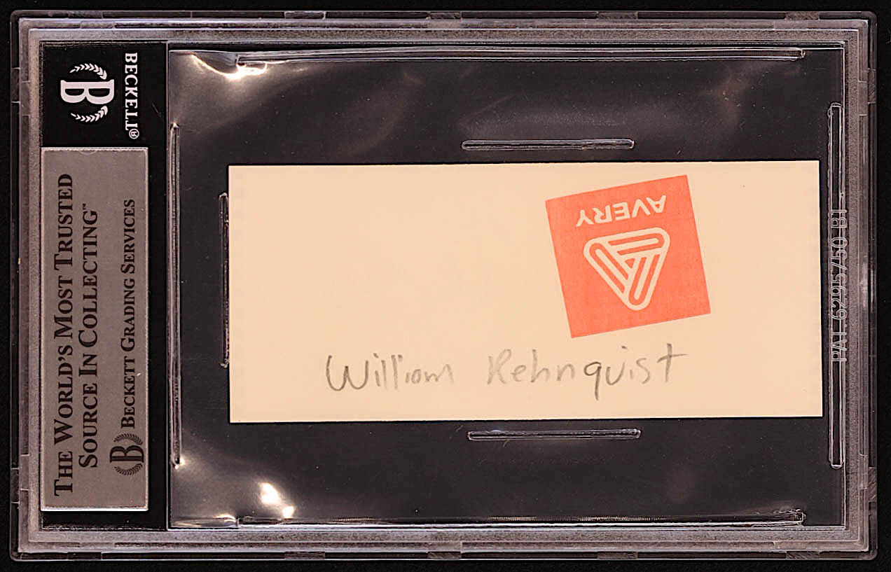 William Rehnquist Signed Cut (BGS) at PristineAuction.com William Rehnquist Signed Cut (BGS) at PristineAuction.com