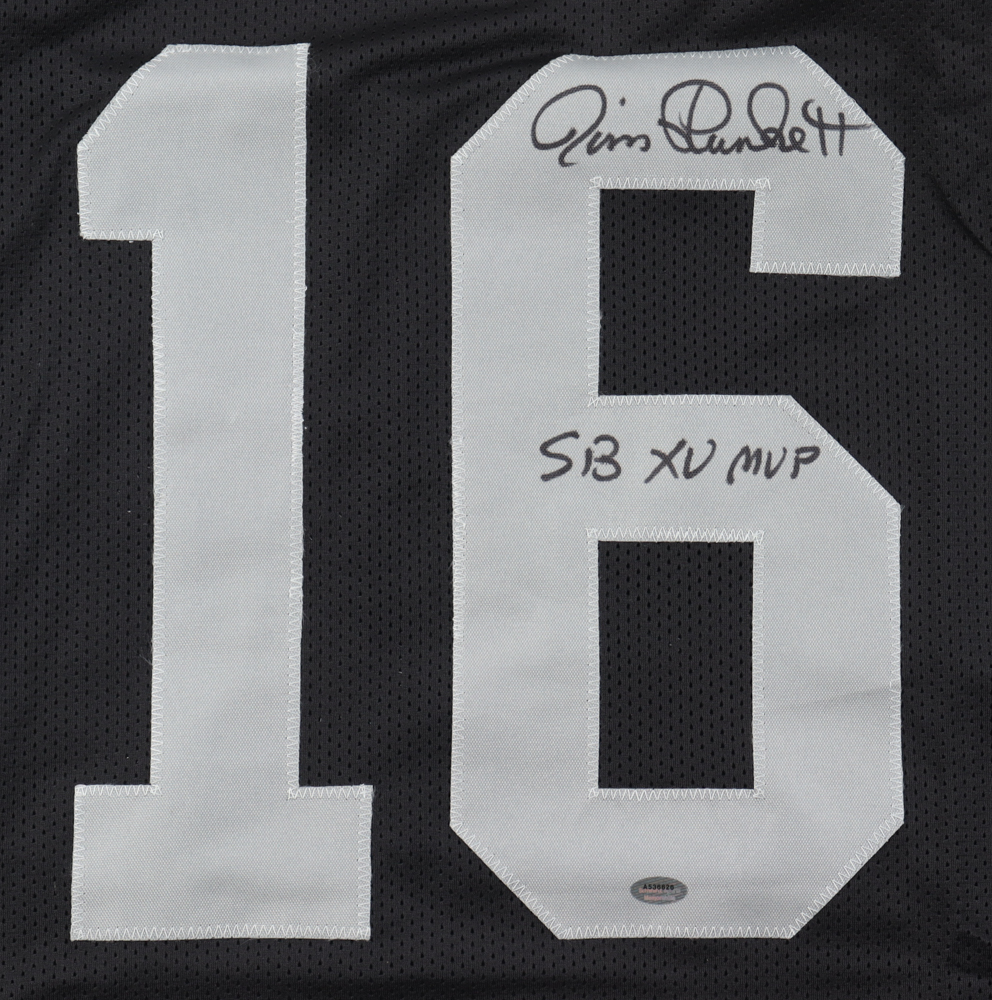 Jim Plunkett Signed Jersey Inscribed "SB XV MVP" (Schwartz) at PristineAuction.com Jim Plunkett Signed Jersey Inscribed "SB XV MVP" (Schwartz) at PristineAuction.com