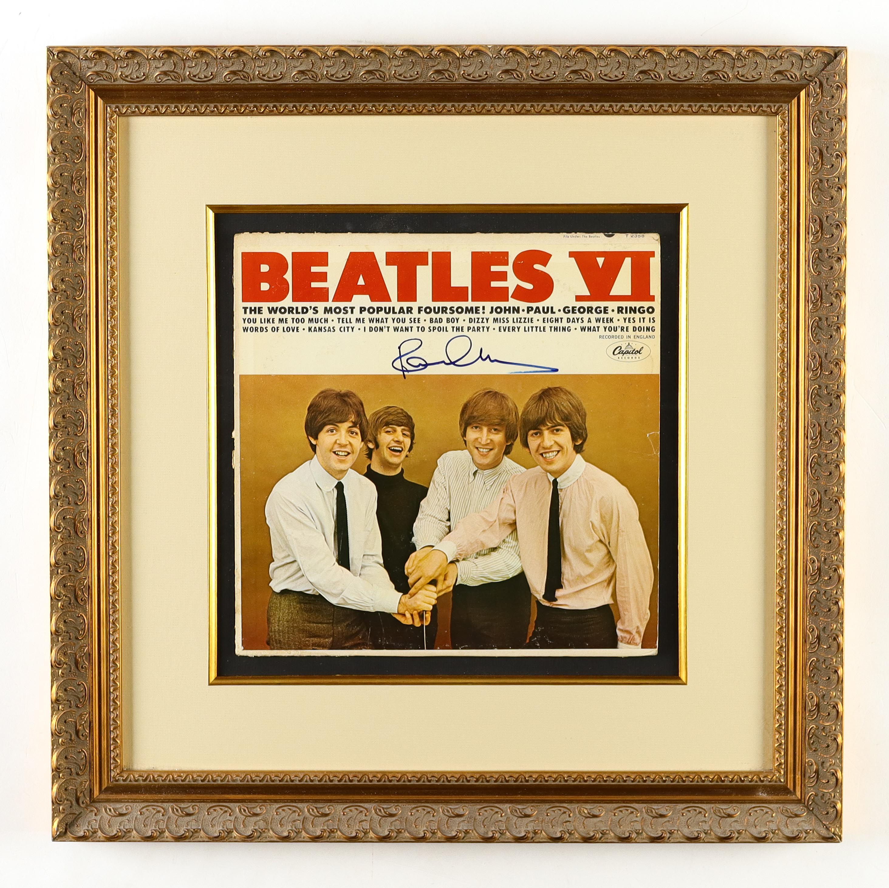 Paul McCartney Signed The Beatles "Beatles VI" Custom Framed Vinyl Album Cover Display (Perry Cox LOA) at PristineAuction.com Paul McCartney Signed The Beatles "Beatles VI" Custom Framed Vinyl Album Cover Display (Perry Cox LOA) at PristineAuction.com