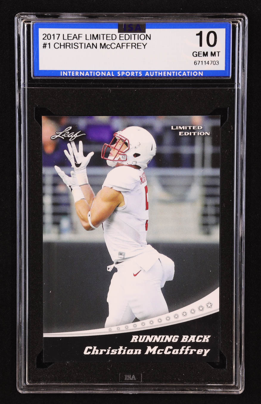Christian McCaffrey 2017 Leaf Special Release Limited Edition #01 RC (ISA 10) at PristineAuction.com Christian McCaffrey 2017 Leaf Special Release Limited Edition #01 RC (ISA 10) at PristineAuction.com