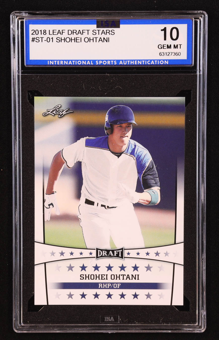 Shohei Ohtani 2018 Leaf Ohtani Draft Stars #ST01 RC (ISA 10) at PristineAuction.com Shohei Ohtani 2018 Leaf Ohtani Draft Stars #ST01 RC (ISA 10) at PristineAuction.com