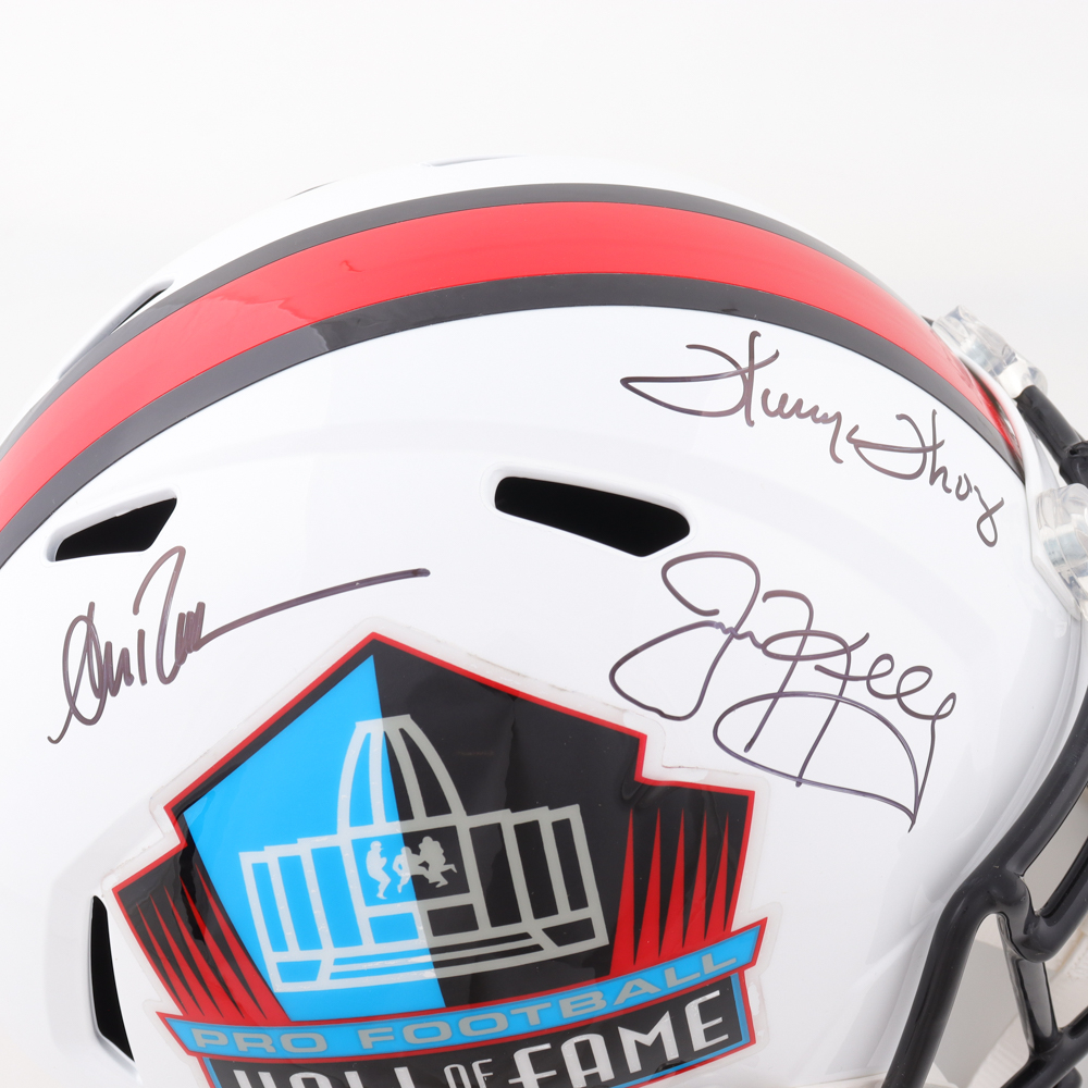 Jim Kelly, Thurman Thomas, & Andre Reed Signed NFL Hall of Fame Logo ...