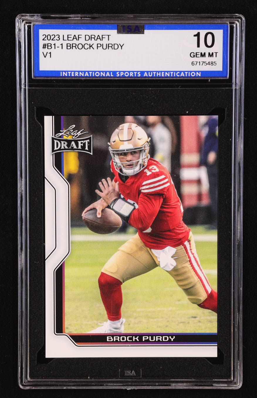 Brock Purdy 2023 Leaf Draft Base Version 1 #B11 (ISA 10) at PristineAuction.com Brock Purdy 2023 Leaf Draft Base Version 1 #B11 (ISA 10) at PristineAuction.com