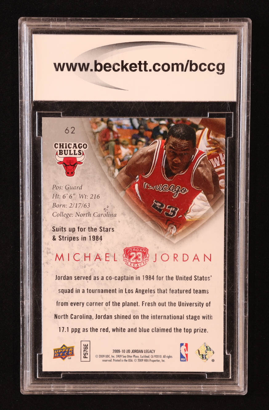 Michael Jordan 2009-10 Upper Deck Michael Jordan Legacy Collection Gold #62 (BCCG 10) at PristineAuction.com Michael Jordan 2009-10 Upper Deck Michael Jordan Legacy Collection Gold #62 (BCCG 10) at PristineAuction.com