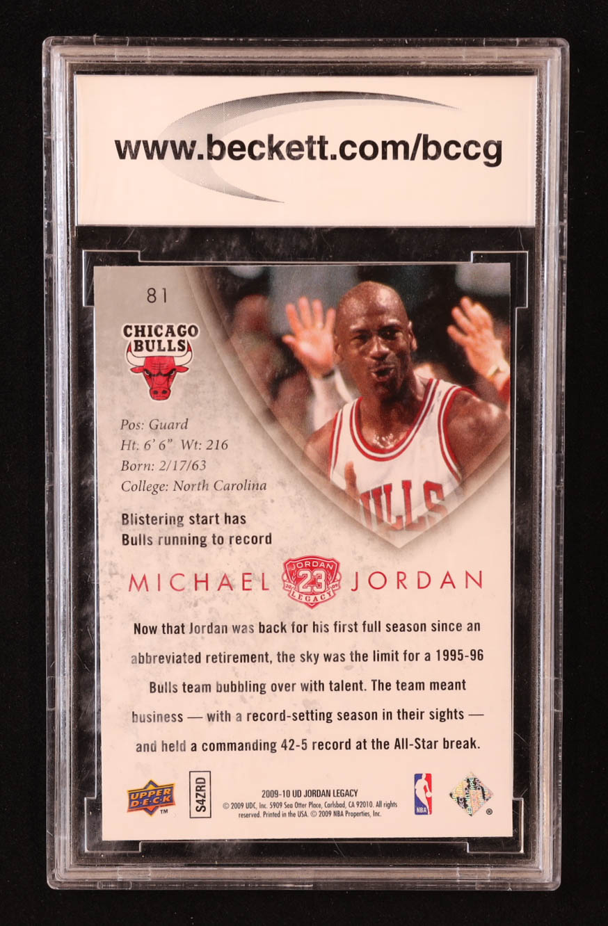 Michael Jordan 2009-10 Upper Deck Michael Jordan Legacy Collection Gold #81 (BCCG 10) at PristineAuction.com Michael Jordan 2009-10 Upper Deck Michael Jordan Legacy Collection Gold #81 (BCCG 10) at PristineAuction.com