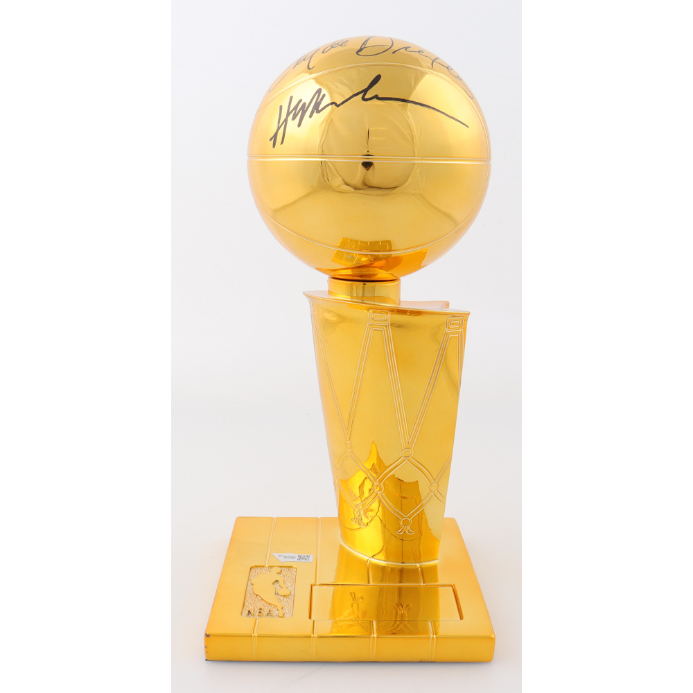 Photo Dédicacée 16x20 Pouces Hakeem Olajuwon & Clyde Drexler (Rockets) - Authentifiée
