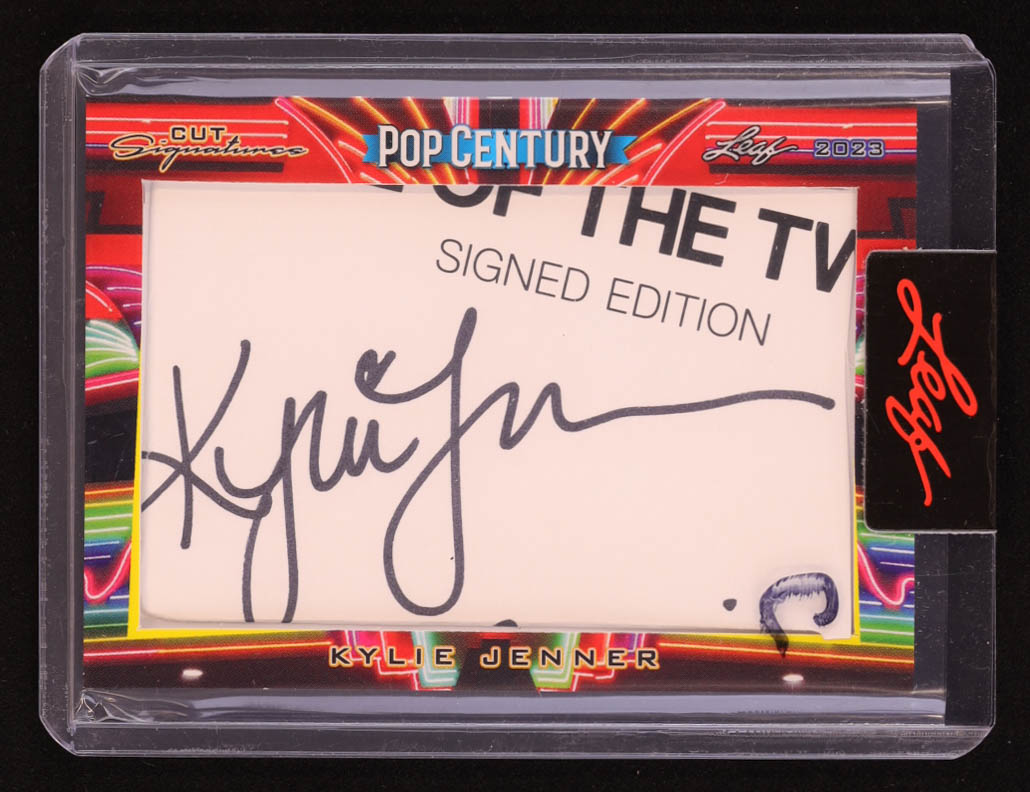 Kylie Jenner 2023 Leaf Pop Century Cut Signatures #CSKJ3 at PristineAuction.com Kylie Jenner 2023 Leaf Pop Century Cut Signatures #CSKJ3 at PristineAuction.com