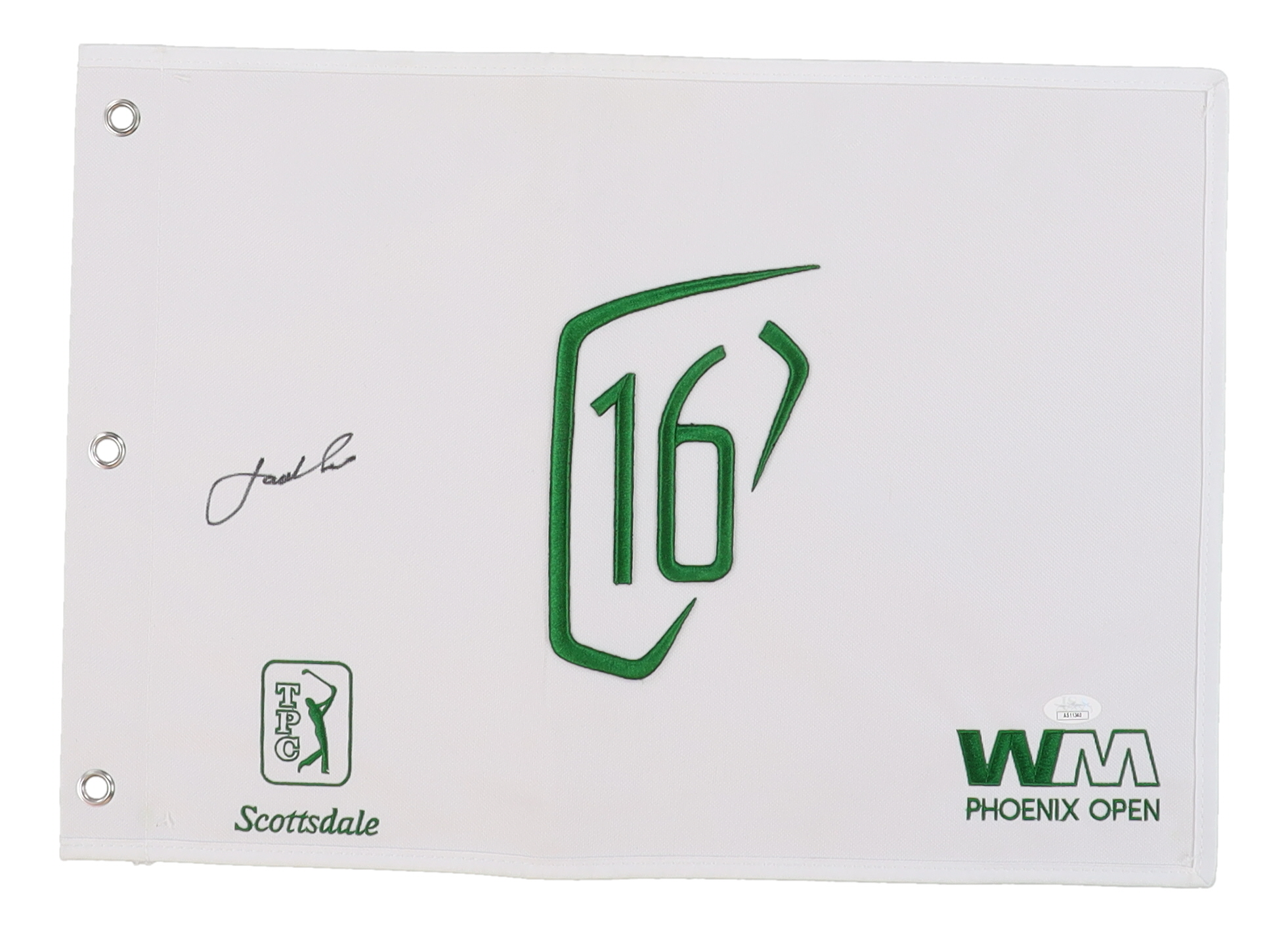 Jordan Spieth Signed 2024 Waste Management Phoenix Open 16th Hole Pin Flag (JSA) at PristineAuction.com Jordan Spieth Signed 2024 Waste Management Phoenix Open 16th Hole Pin Flag (JSA) at PristineAuction.com