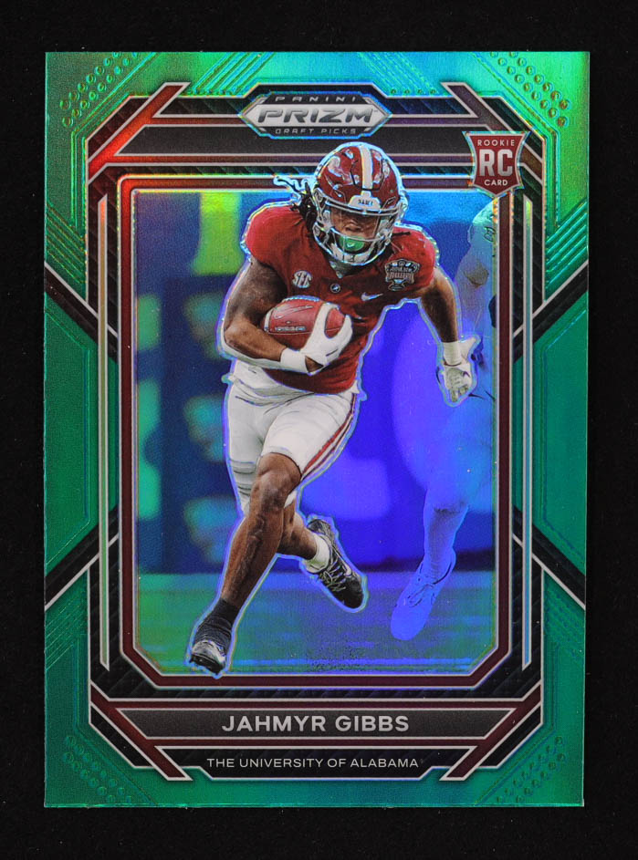 Jahmyr Gibbs 2023 Panini Prizm Draft Picks Prizms Green #116 RC at PristineAuction.com Jahmyr Gibbs 2023 Panini Prizm Draft Picks Prizms Green #116 RC at PristineAuction.com