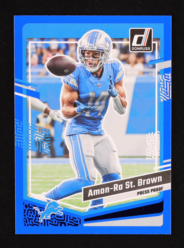 Amon-Ra St. Brown 2023 Donruss Press Proof Blue #96 at PristineAuction.com Amon-Ra St. Brown 2023 Donruss Press Proof Blue #96 at PristineAuction.com