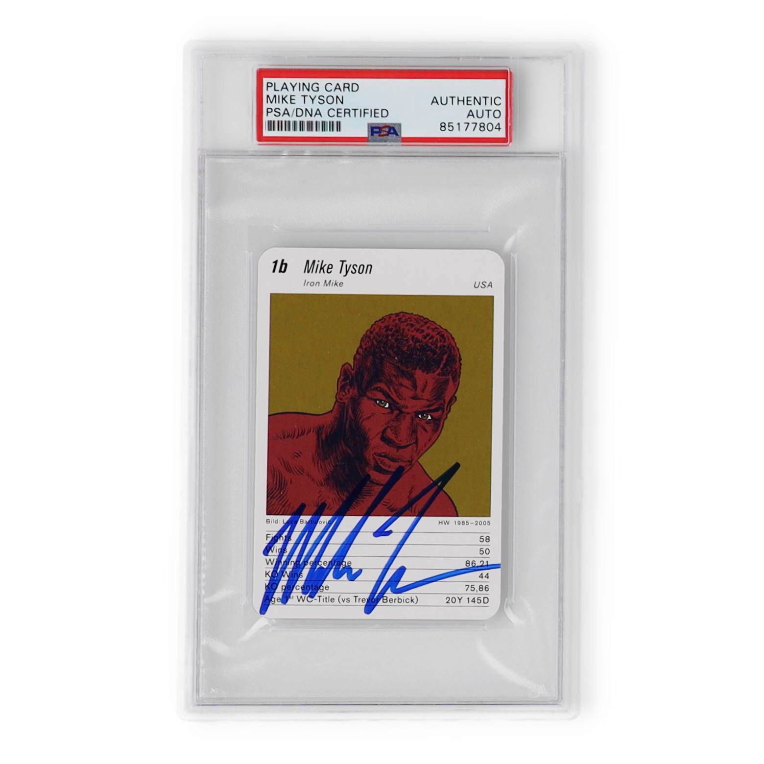 Mike Tyson Signed Swedish Boxing Statistics Card (PSA) at PristineAuction.com Mike Tyson Signed Swedish Boxing Statistics Card (PSA) at PristineAuction.com