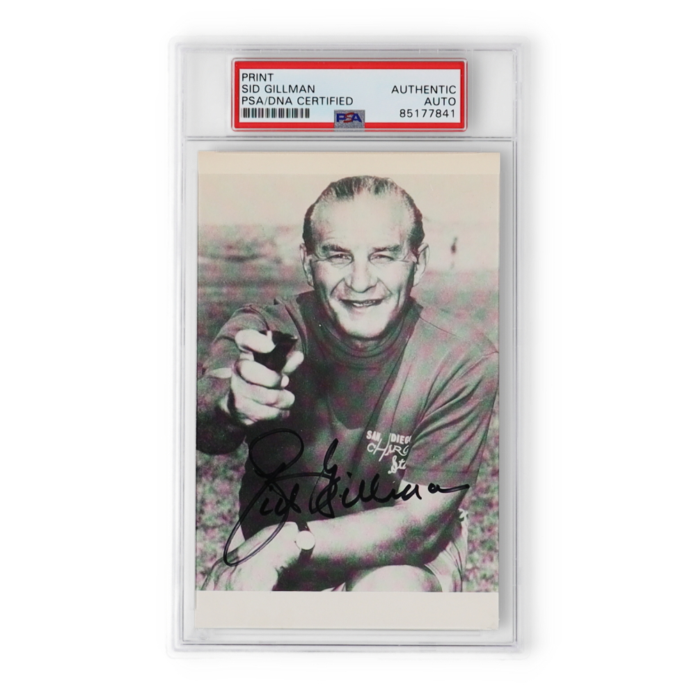 Sid Gillman Signed Vintage Statistics Card (PSA) | Pristine Auction