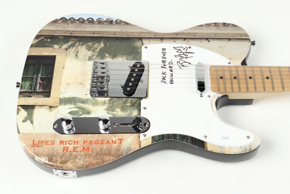 Complete Set (4) of R.E.M. Electric Guitars Band-Signed by (4) with Michael Stipe, Mike Mills, Bill Berry & Peter Buck (AutographCOA, JSA, & PSA) at PristineAuction.com Complete Set (4) of R.E.M. Electric Guitars Band-Signed by (4) with Michael Stipe, Mike Mills, Bill Berry & Peter Buck (AutographCOA, JSA, & PSA) at PristineAuction.com