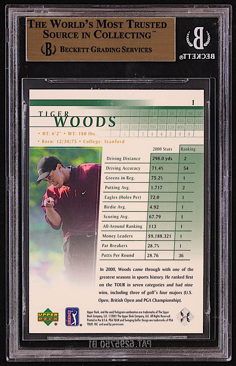 Tiger Woods 2001 Upper Deck #1 RC (BGS 9.5) at PristineAuction.com Tiger Woods 2001 Upper Deck #1 RC (BGS 9.5) at PristineAuction.com