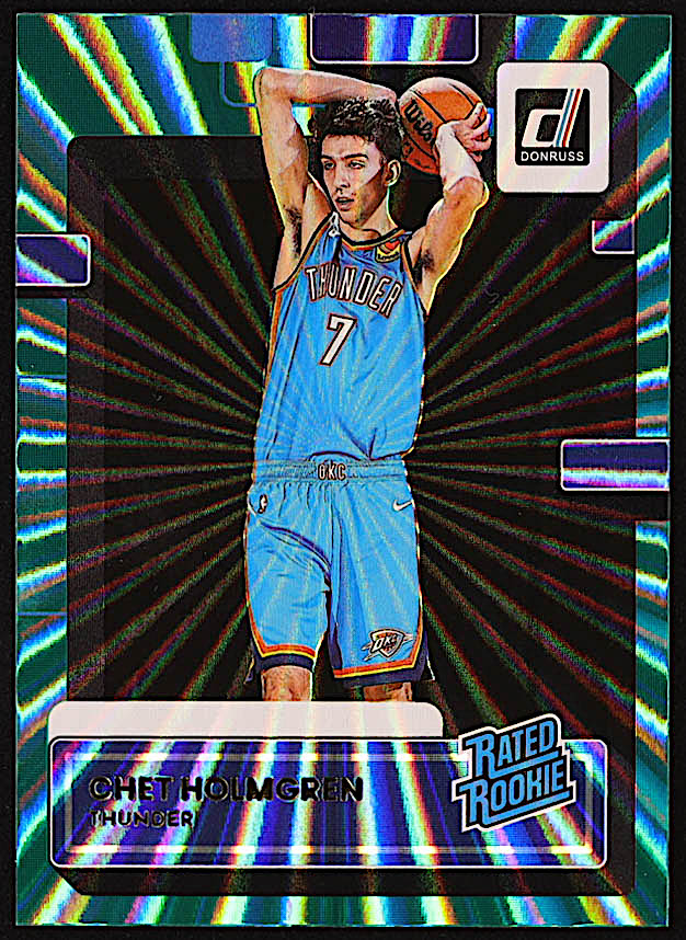 Chet Holmgren 2022-23 Donruss Holo Green Laser #202 RR RC at PristineAuction.com Chet Holmgren 2022-23 Donruss Holo Green Laser #202 RR RC at PristineAuction.com