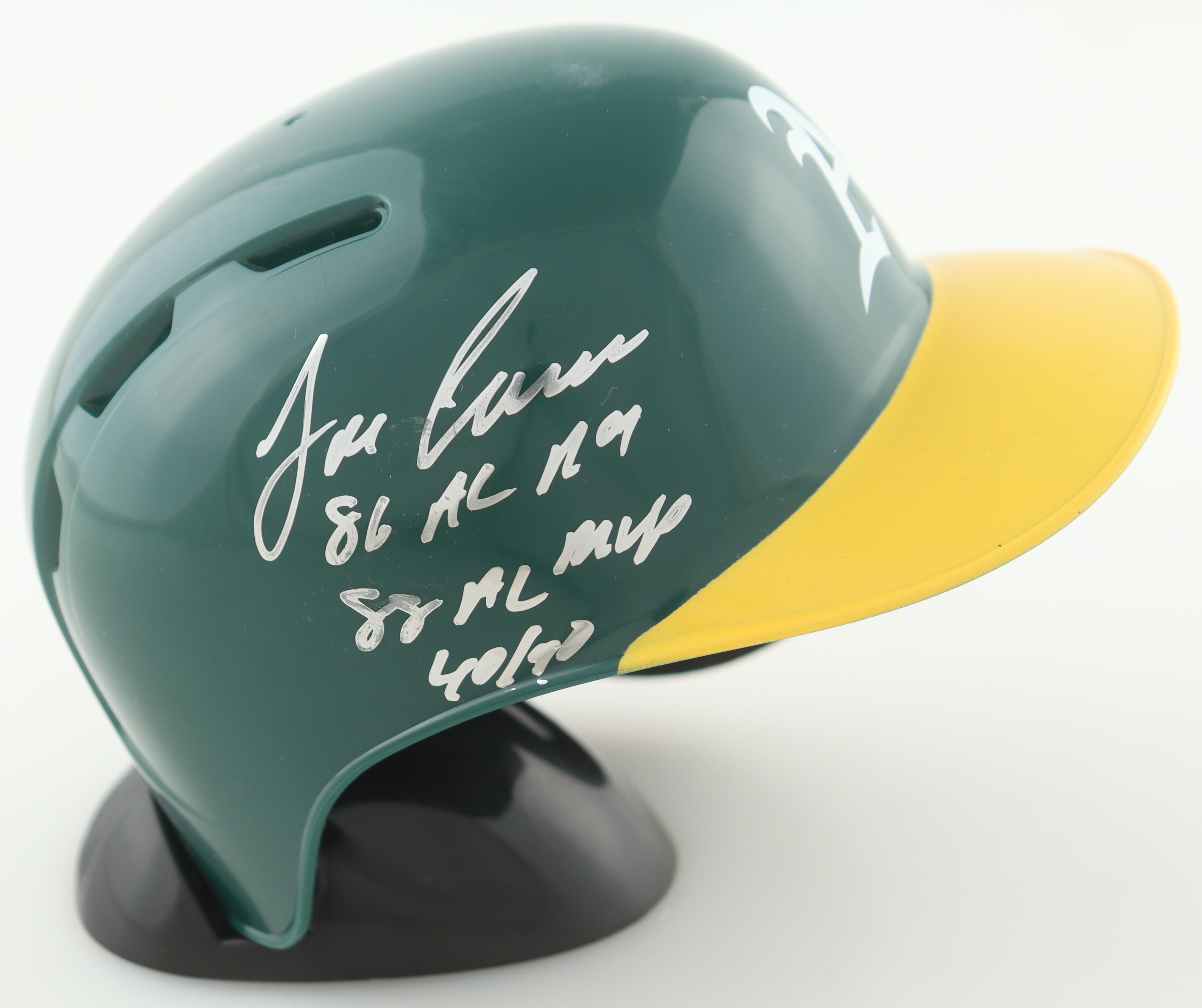 Jose Canseco Signed Athletics Batting Mini Helmet Inscribed "86 AL ROY", "88 AL MVP" & "40/40" (TriStar) at PristineAuction.com Jose Canseco Signed Athletics Batting Mini Helmet Inscribed "86 AL ROY", "88 AL MVP" & "40/40" (TriStar) at PristineAuction.com
