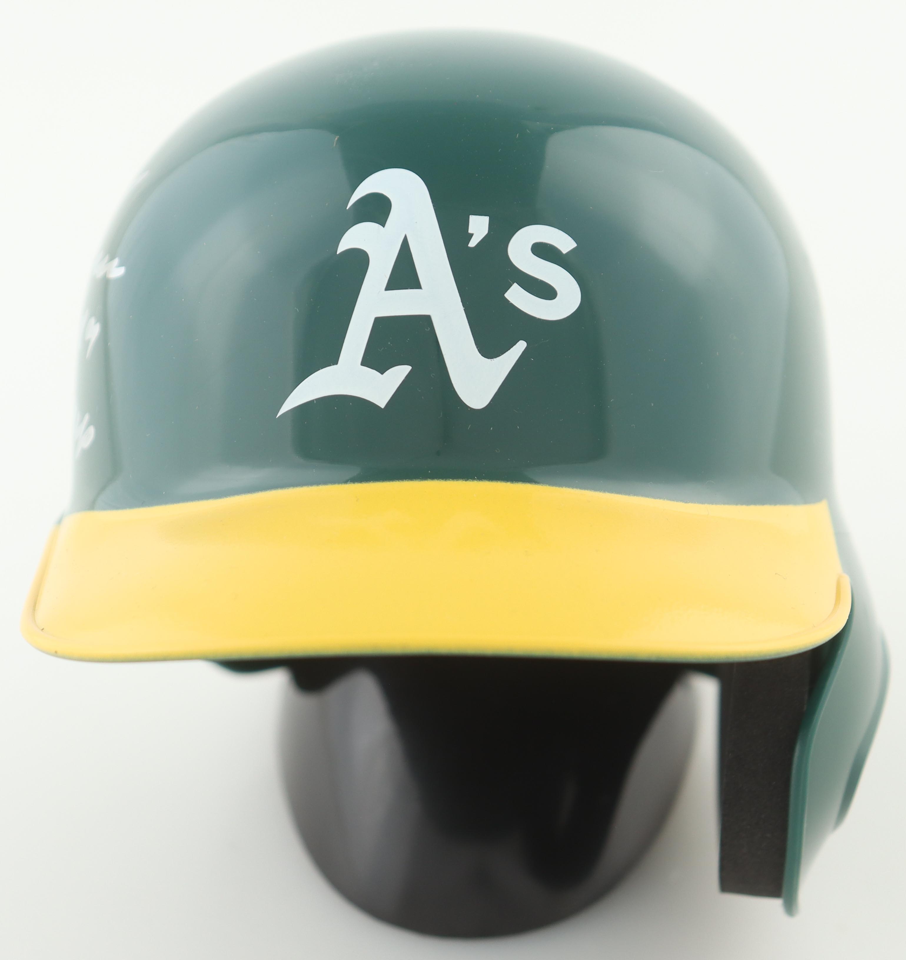 Jose Canseco Signed Athletics Batting Mini Helmet Inscribed "86 AL ROY", "88 AL MVP" & "40/40" (TriStar) at PristineAuction.com Jose Canseco Signed Athletics Batting Mini Helmet Inscribed "86 AL ROY", "88 AL MVP" & "40/40" (TriStar) at PristineAuction.com