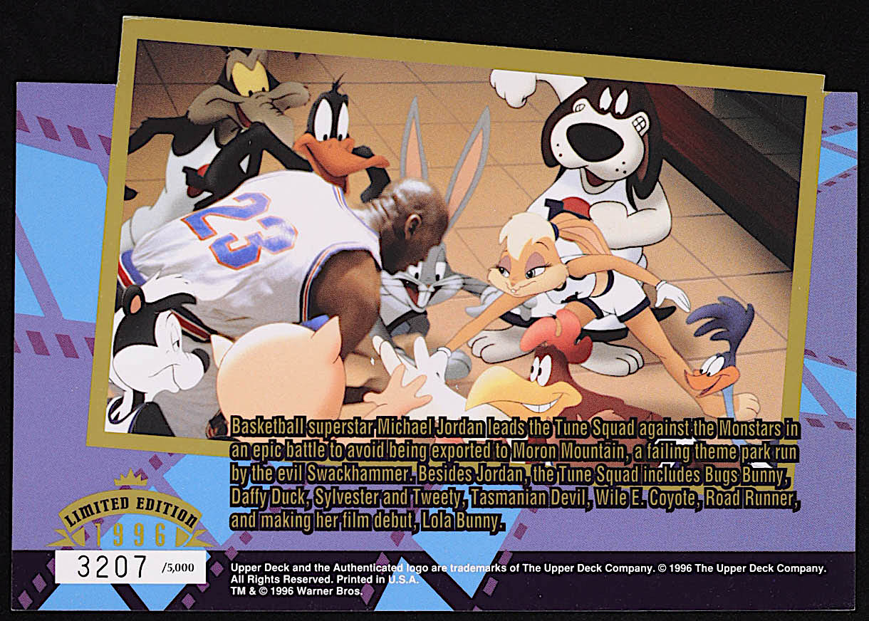 1996 Space Jam w/Bugs 1995-98 UDA Michael Jordan Commemorative Cards #SJ2 #3207/5000 at PristineAuction.com 1996 Space Jam w/Bugs 1995-98 UDA Michael Jordan Commemorative Cards #SJ2 #3207/5000 at PristineAuction.com