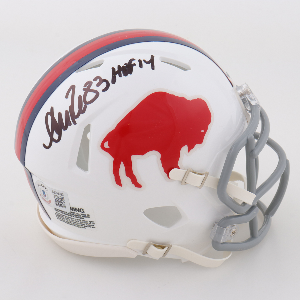 Andre Reed Signed Bills Speed Mini Helmet Inscribed "HOF 14" (Beckett) at PristineAuction.com Andre Reed Signed Bills Speed Mini Helmet Inscribed "HOF 14" (Beckett) at PristineAuction.com
