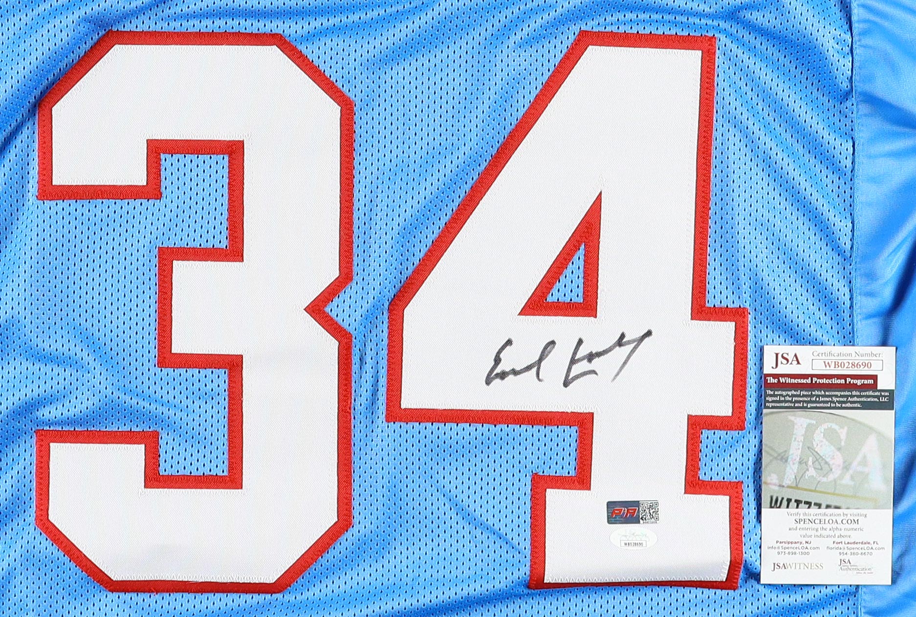 Earl Campbell Signed Jersey (JSA) at PristineAuction.com Earl Campbell Signed Jersey (JSA) at PristineAuction.com