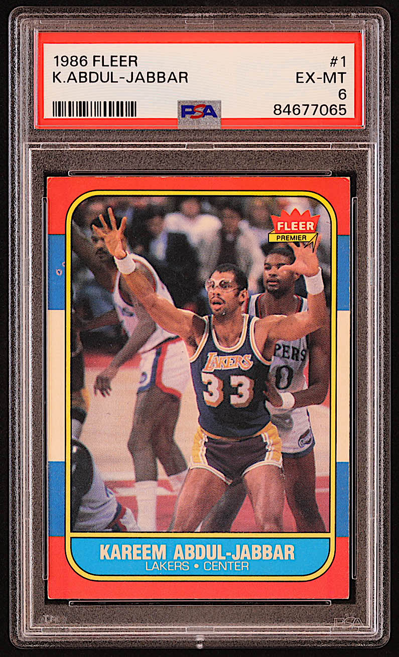 Kareem Abdul-Jabbar 1986-87 Fleer #1 (PSA 6) at PristineAuction.com Kareem Abdul-Jabbar 1986-87 Fleer #1 (PSA 6) at PristineAuction.com