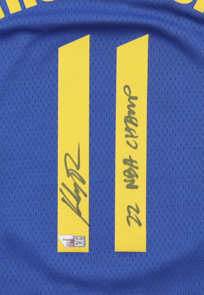Klay Thompson Signed Warriors Jersey Inscribed "22 NBA Champ" (Fanatics) at PristineAuction.com Klay Thompson Signed Warriors Jersey Inscribed "22 NBA Champ" (Fanatics) at PristineAuction.com