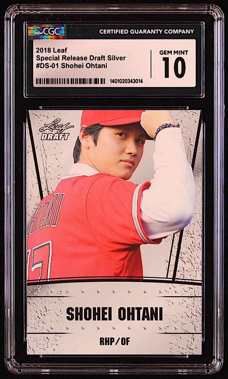 Shohei Ohtani 2018 Leaf Draft Silver #DS01 RC (CGC 10) at PristineAuction.com Shohei Ohtani 2018 Leaf Draft Silver #DS01 RC (CGC 10) at PristineAuction.com