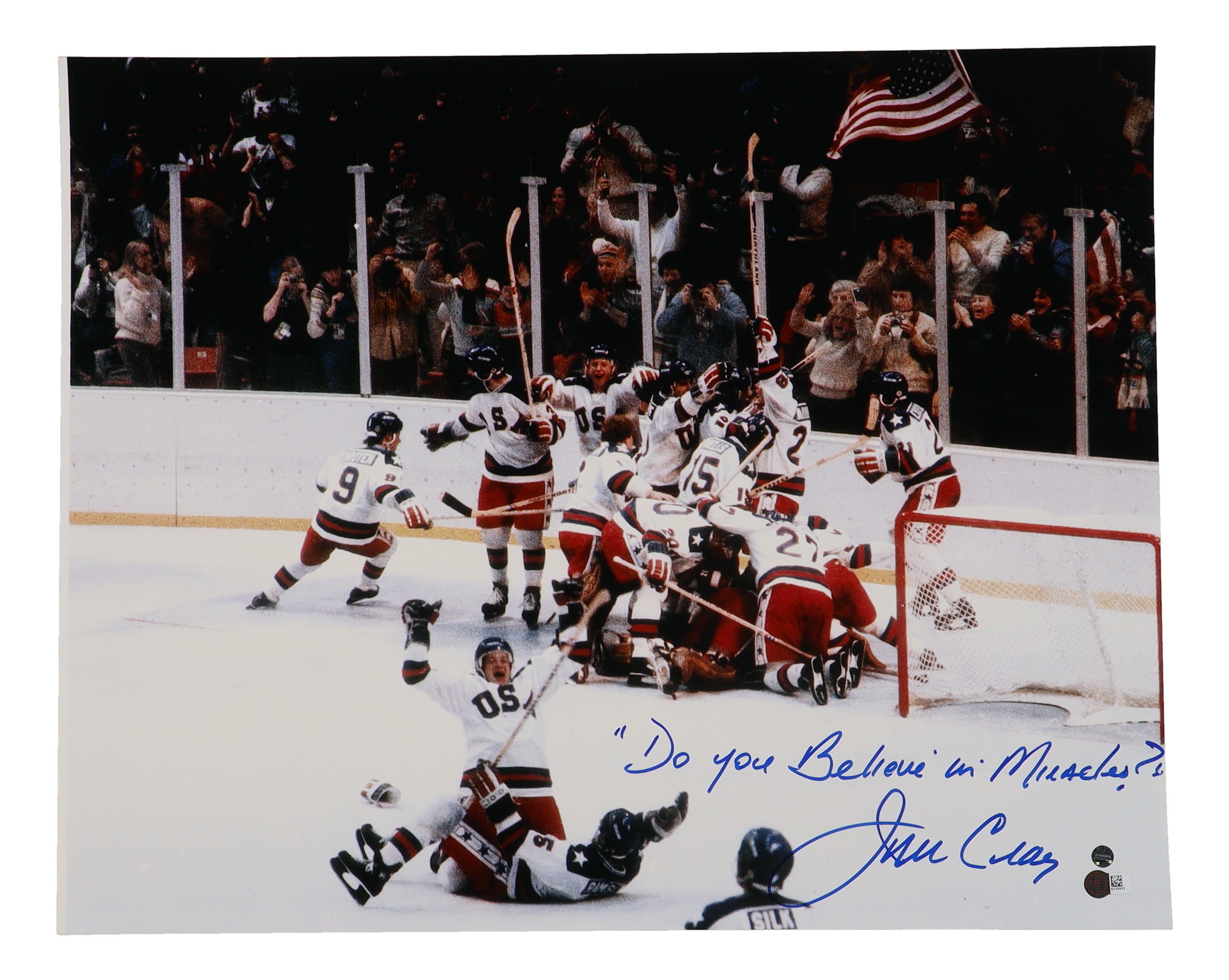 Jim Craig Signed Team USA 16x20 Photo Inscribed "Do You Believe In Miracles?" (Steiner) at PristineAuction.com Jim Craig Signed Team USA 16x20 Photo Inscribed "Do You Believe In Miracles?" (Steiner) at PristineAuction.com