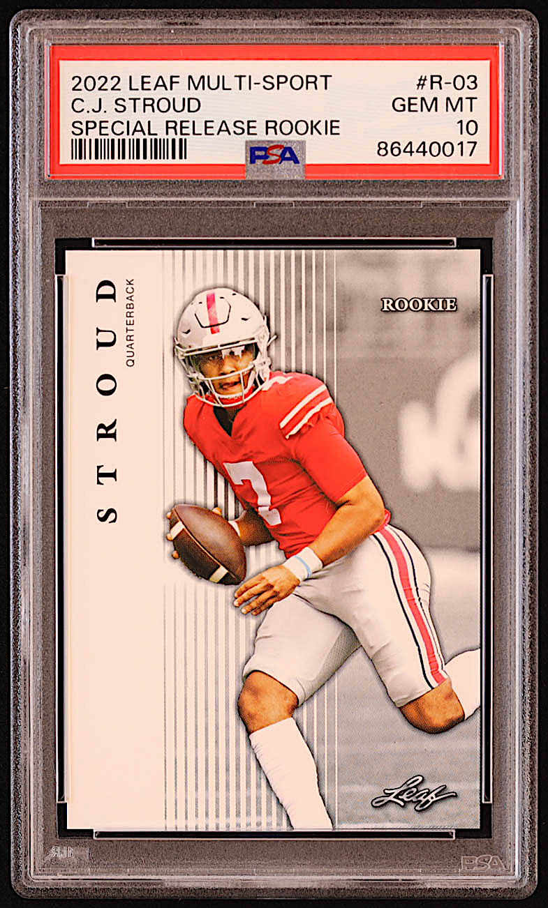 C. J. Stroud 2022 Leaf Special Release Rookie #R03 RC (PSA 10) at PristineAuction.com C. J. Stroud 2022 Leaf Special Release Rookie #R03 RC (PSA 10) at PristineAuction.com