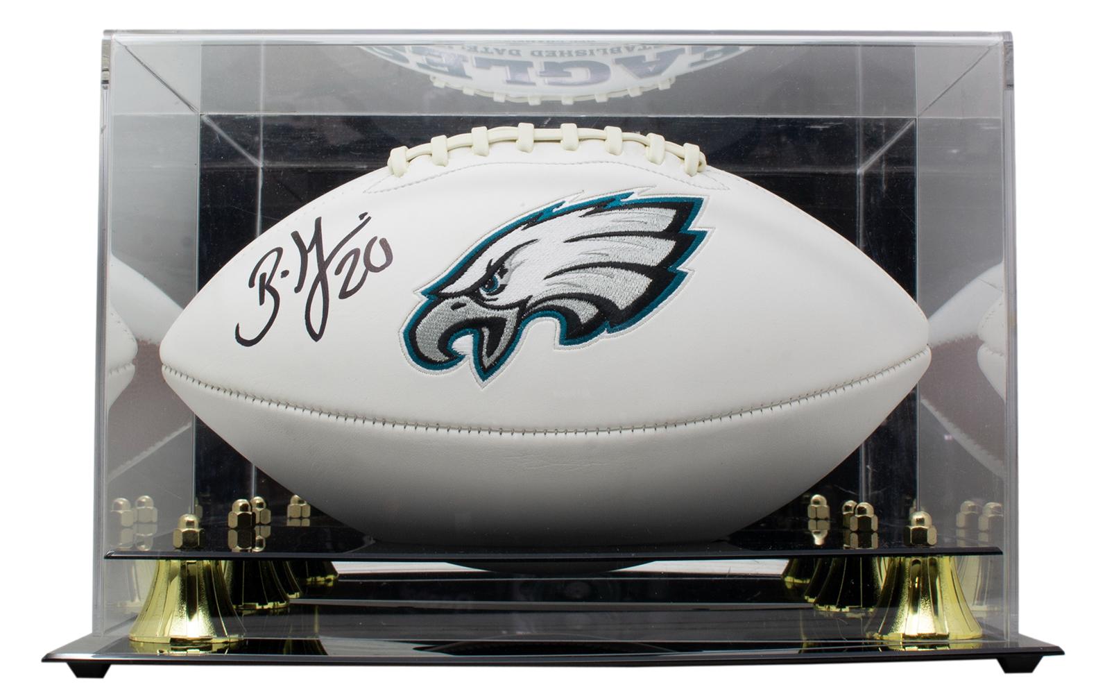 Brian Dawkins Signed Philadelphia Eagles Logo Football with Display Case (JSA) at PristineAuction.com Brian Dawkins Signed Philadelphia Eagles Logo Football with Display Case (JSA) at PristineAuction.com