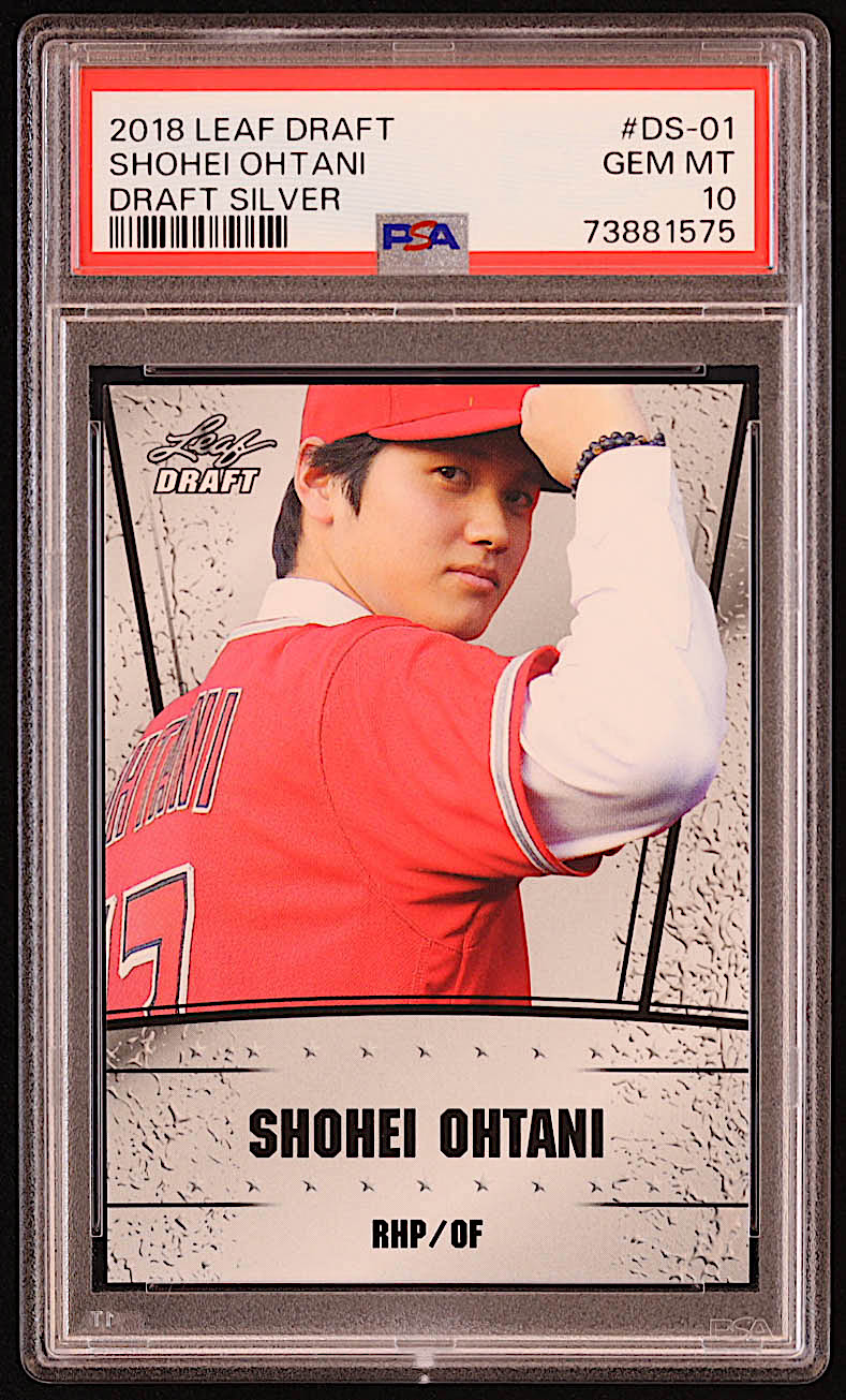Shohei Ohtani 2018 Leaf Ohtani Draft Silver #DS01 RC (PSA 10) at PristineAuction.com Shohei Ohtani 2018 Leaf Ohtani Draft Silver #DS01 RC (PSA 10) at PristineAuction.com