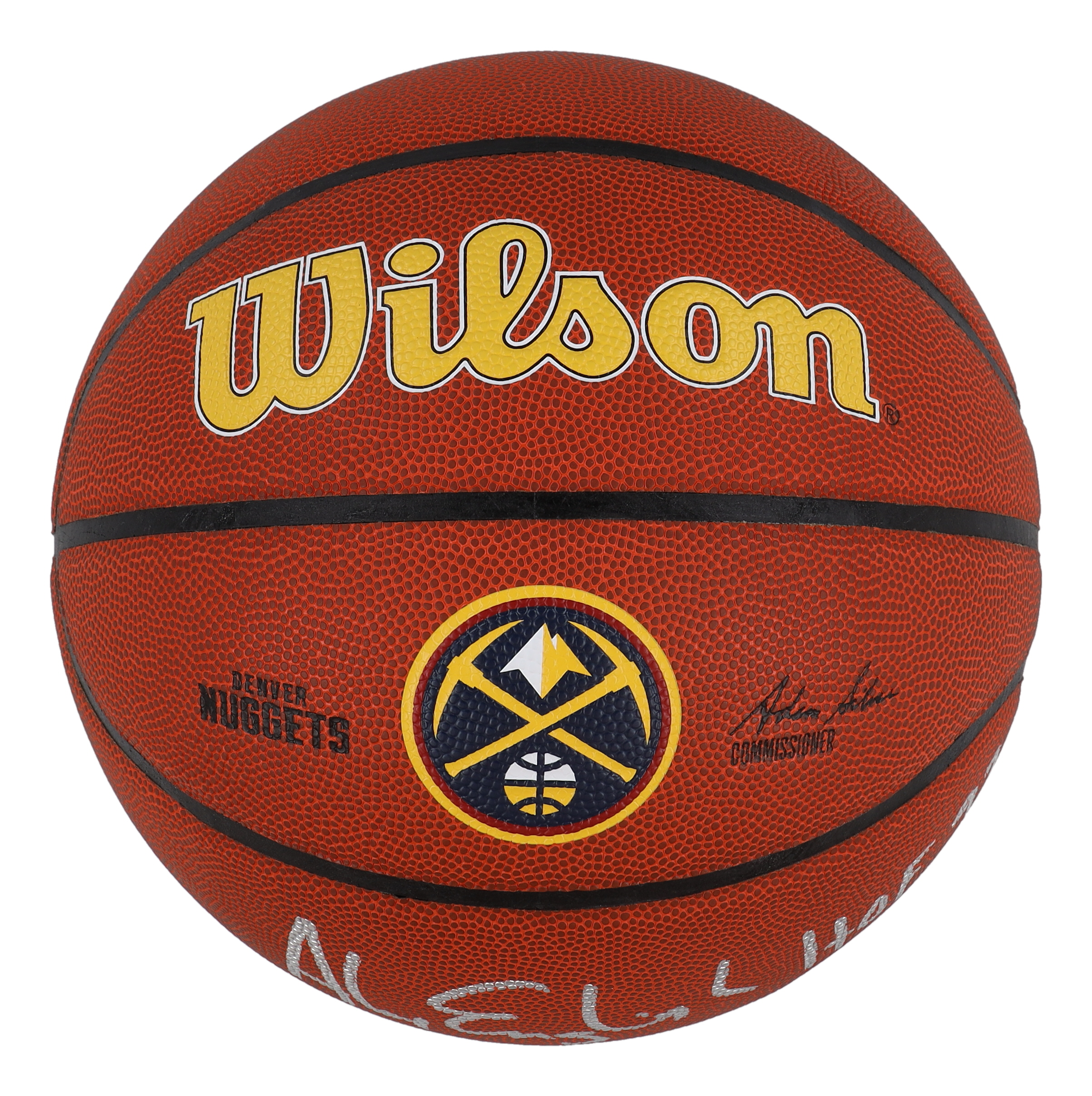Alex English Signed Nuggets Logo Basketball Inscribed "HOF 97" (Schwartz) at PristineAuction.com Alex English Signed Nuggets Logo Basketball Inscribed "HOF 97" (Schwartz) at PristineAuction.com