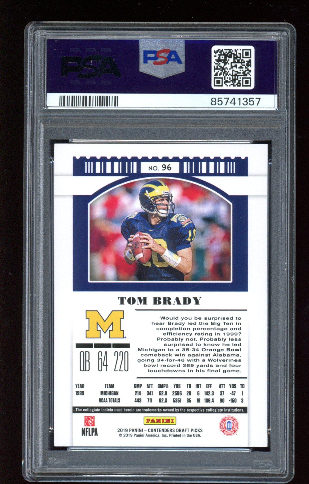 Tom Brady 2019 Panini Contenders Draft Picks #96 (PSA 9) at PristineAuction.com Tom Brady 2019 Panini Contenders Draft Picks #96 (PSA 9) at PristineAuction.com
