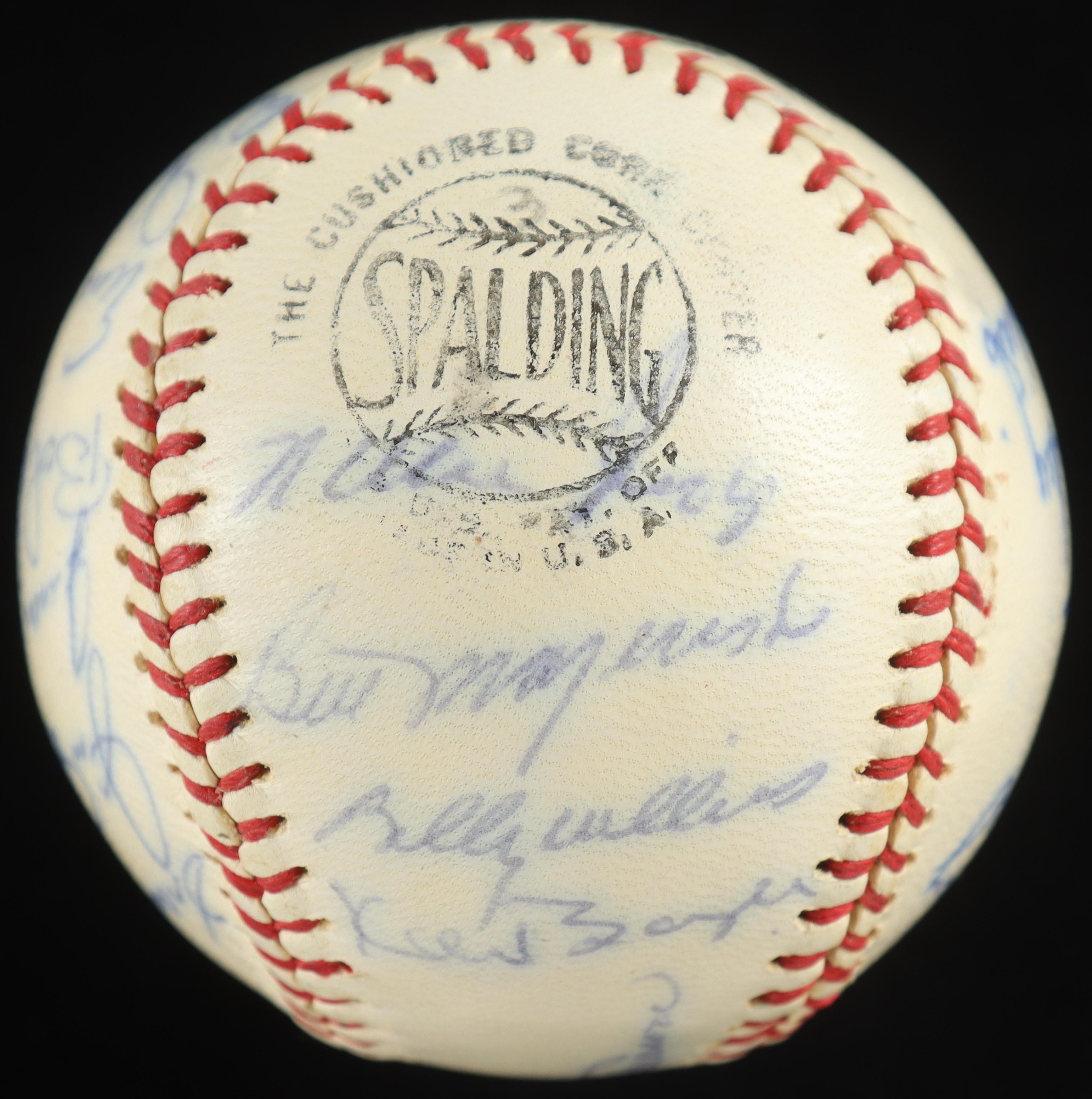 1962 NL All-Stars ONL Baseball Signed By (25) with Orlando Cepeda, Bob Gibson, Hank Aaron, Ernie Banks, Roberto Clemente (JSA) at PristineAuction.com 1962 NL All-Stars ONL Baseball Signed By (25) with Orlando Cepeda, Bob Gibson, Hank Aaron, Ernie Banks, Roberto Clemente (JSA) at PristineAuction.com