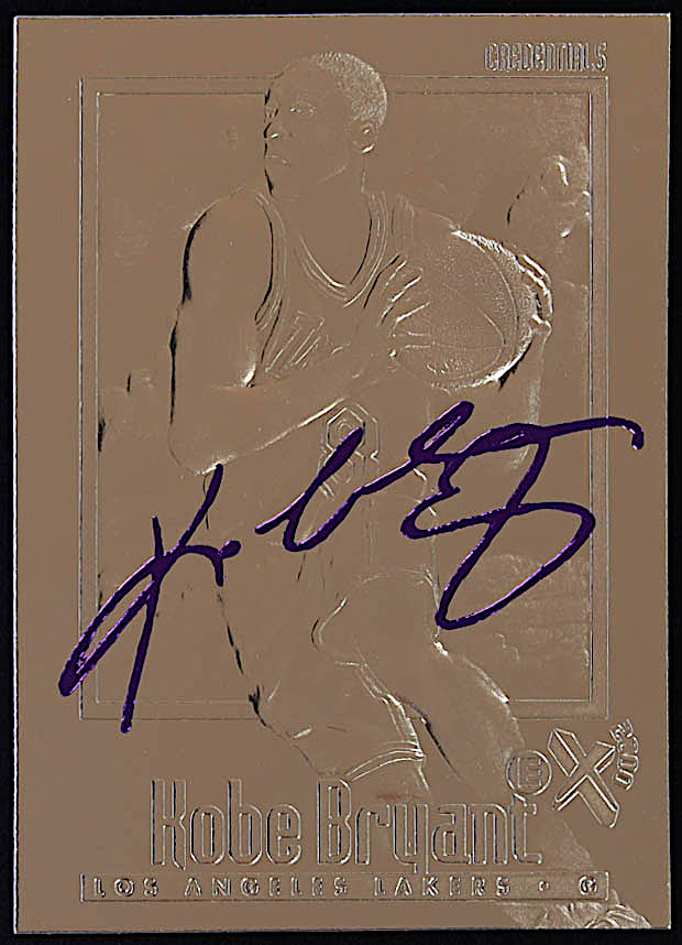 Kobe Bryant 1996-97 Skybox EX-2000 Purple Signature 23Kt Gold RC at PristineAuction.com Kobe Bryant 1996-97 Skybox EX-2000 Purple Signature 23Kt Gold RC at PristineAuction.com