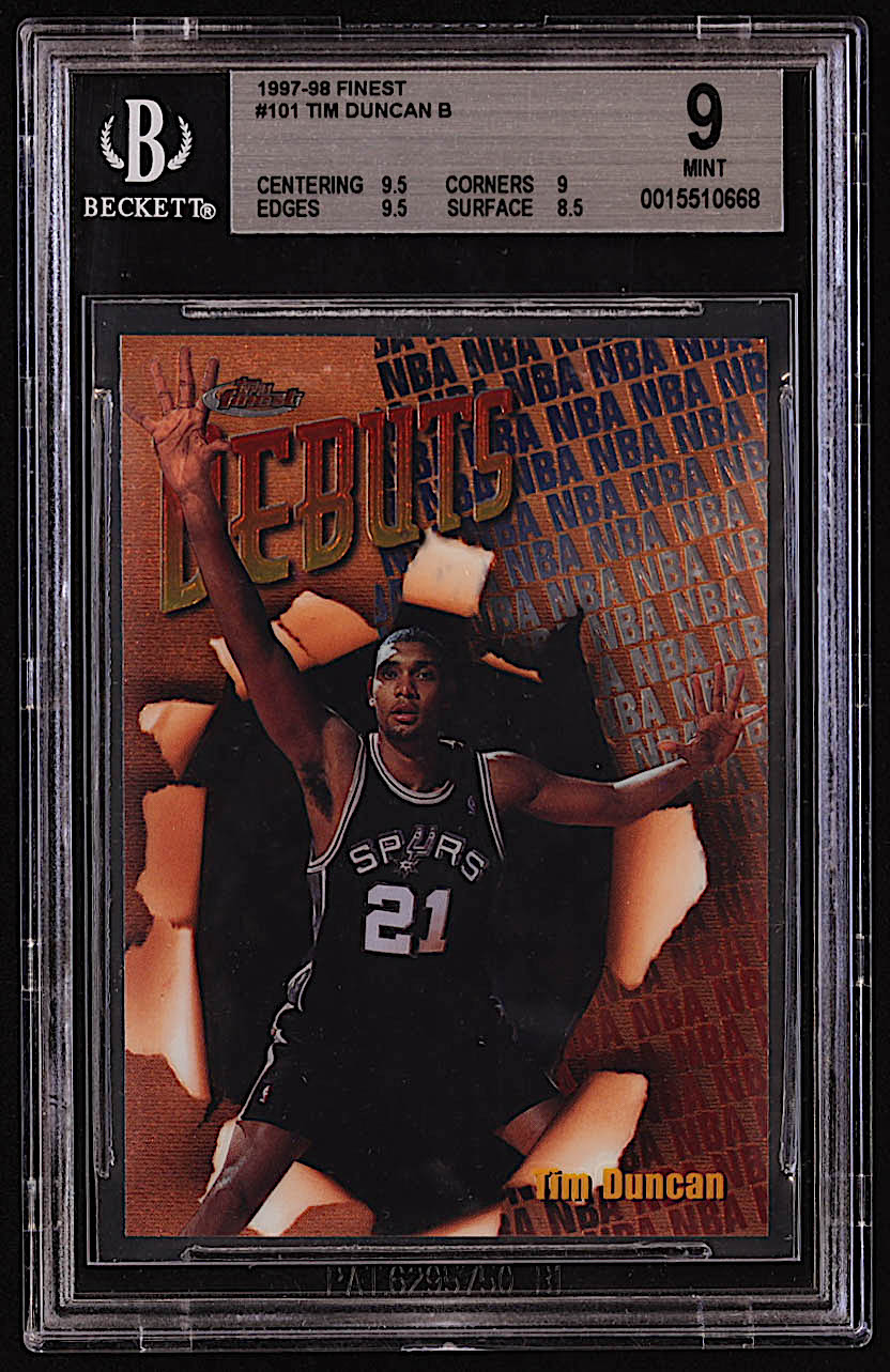 Tim Duncan 1997-98 Finest #101 B RC (BGS 9) at PristineAuction.com Tim Duncan 1997-98 Finest #101 B RC (BGS 9) at PristineAuction.com