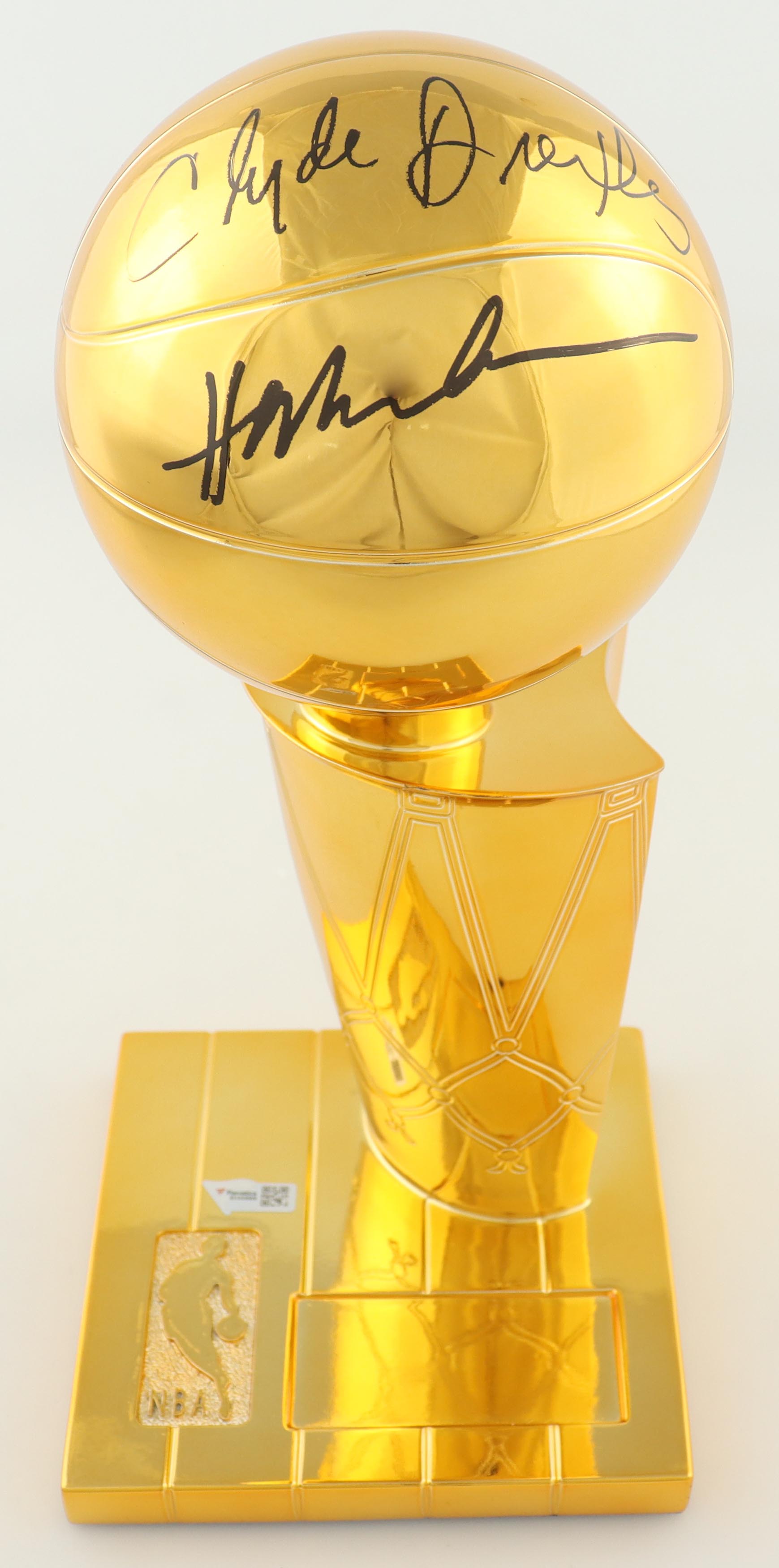 Clyde Drexler & Hakeem Olajuwon Signed Rockets NBA Champions 12" Replica Trophy (Fanatics) at PristineAuction.com Clyde Drexler & Hakeem Olajuwon Signed Rockets NBA Champions 12" Replica Trophy (Fanatics) at PristineAuction.com