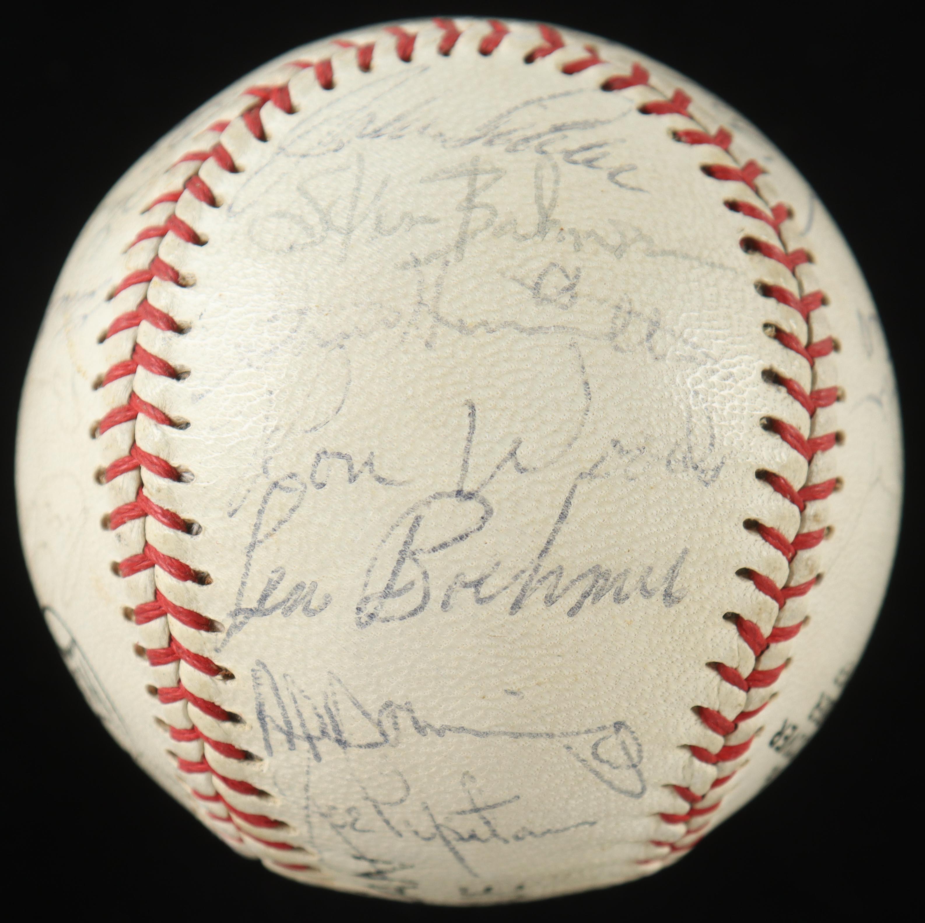 1969 Yankees AL Baseball Team-Signed by (20) with Bobby Cox, Elston Howard, Bobby Murcer, Jim Turner with Yankees Display Case (PSA) at PristineAuction.com 1969 Yankees AL Baseball Team-Signed by (20) with Bobby Cox, Elston Howard, Bobby Murcer, Jim Turner with Yankees Display Case (PSA) at PristineAuction.com