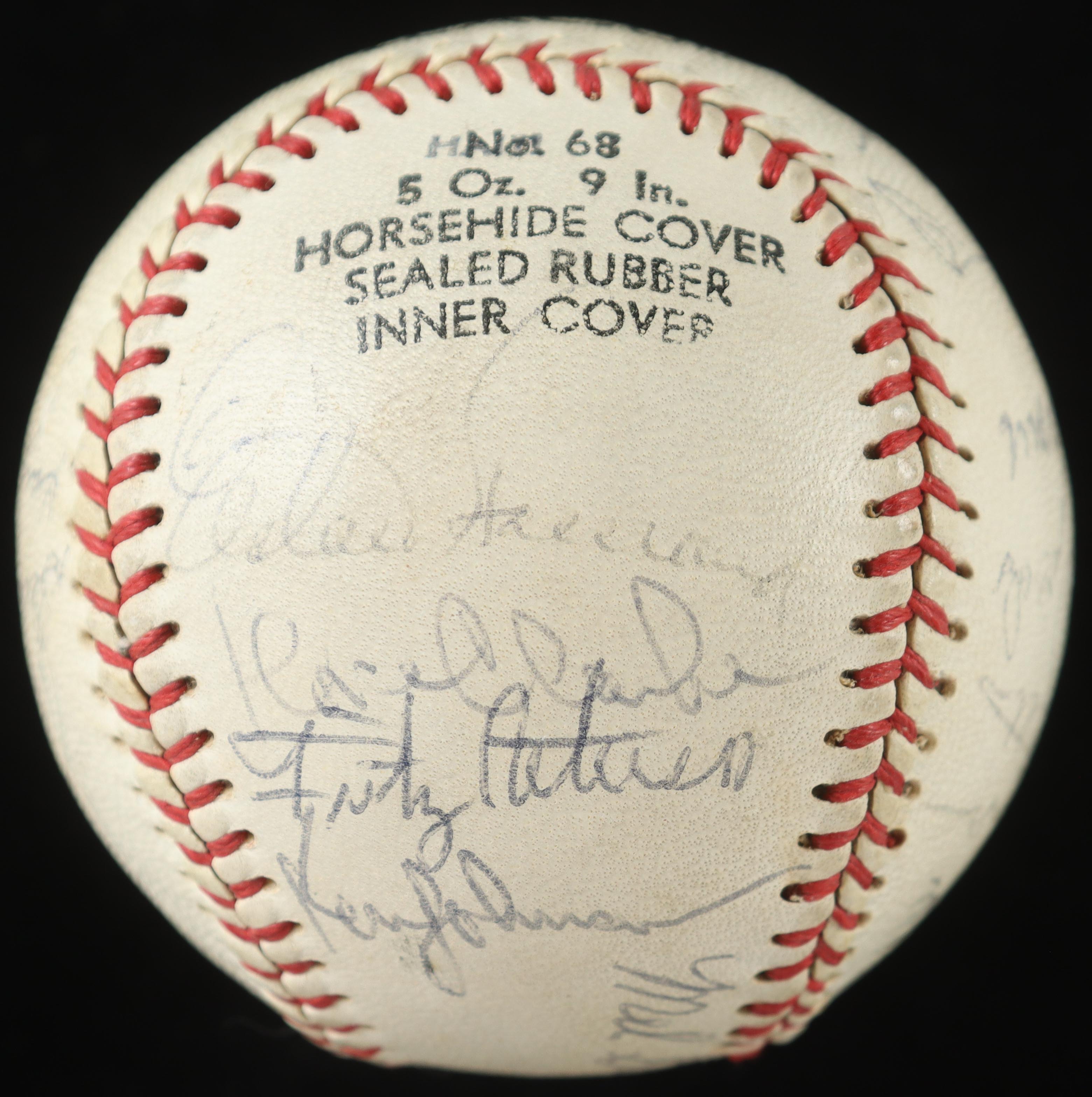 1969 Yankees AL Baseball Team-Signed by (20) with Bobby Cox, Elston Howard, Bobby Murcer, Jim Turner with Yankees Display Case (PSA) at PristineAuction.com 1969 Yankees AL Baseball Team-Signed by (20) with Bobby Cox, Elston Howard, Bobby Murcer, Jim Turner with Yankees Display Case (PSA) at PristineAuction.com