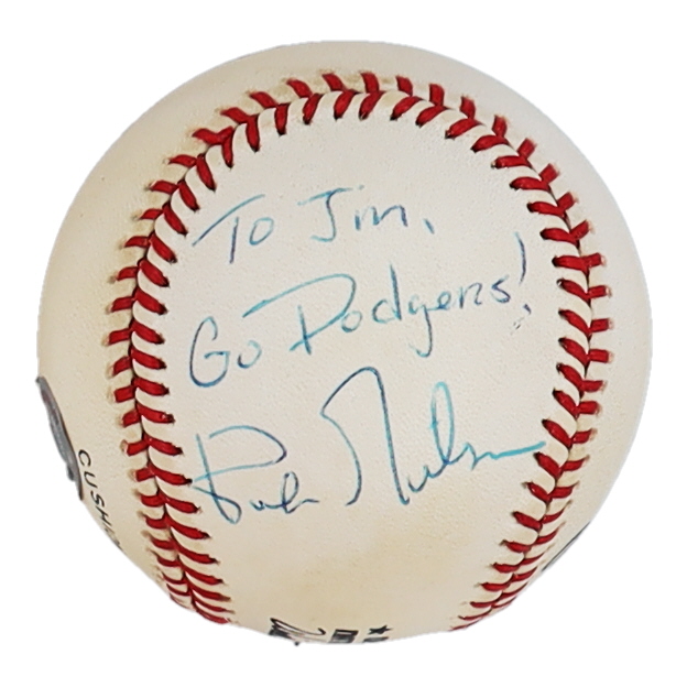 Kirk Gibson Signed ONL Baseball Inscribed "To Jim, Go Dodgers!" (Beckett) at PristineAuction.com Kirk Gibson Signed ONL Baseball Inscribed "To Jim, Go Dodgers!" (Beckett) at PristineAuction.com