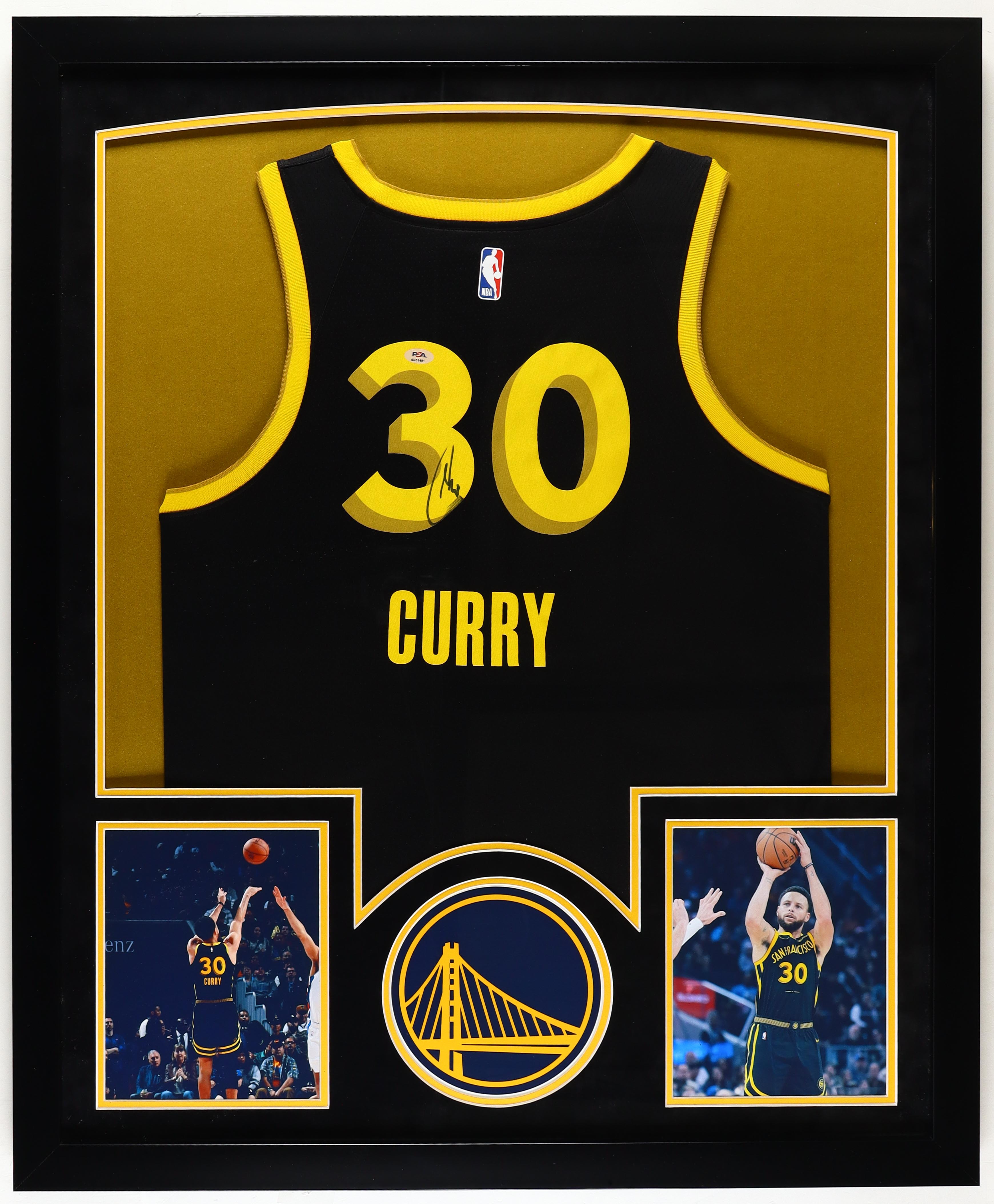 Stephen Curry Signed Warriors Custom Framed Jersey (PSA) at PristineAuction.com Stephen Curry Signed Warriors Custom Framed Jersey (PSA) at PristineAuction.com