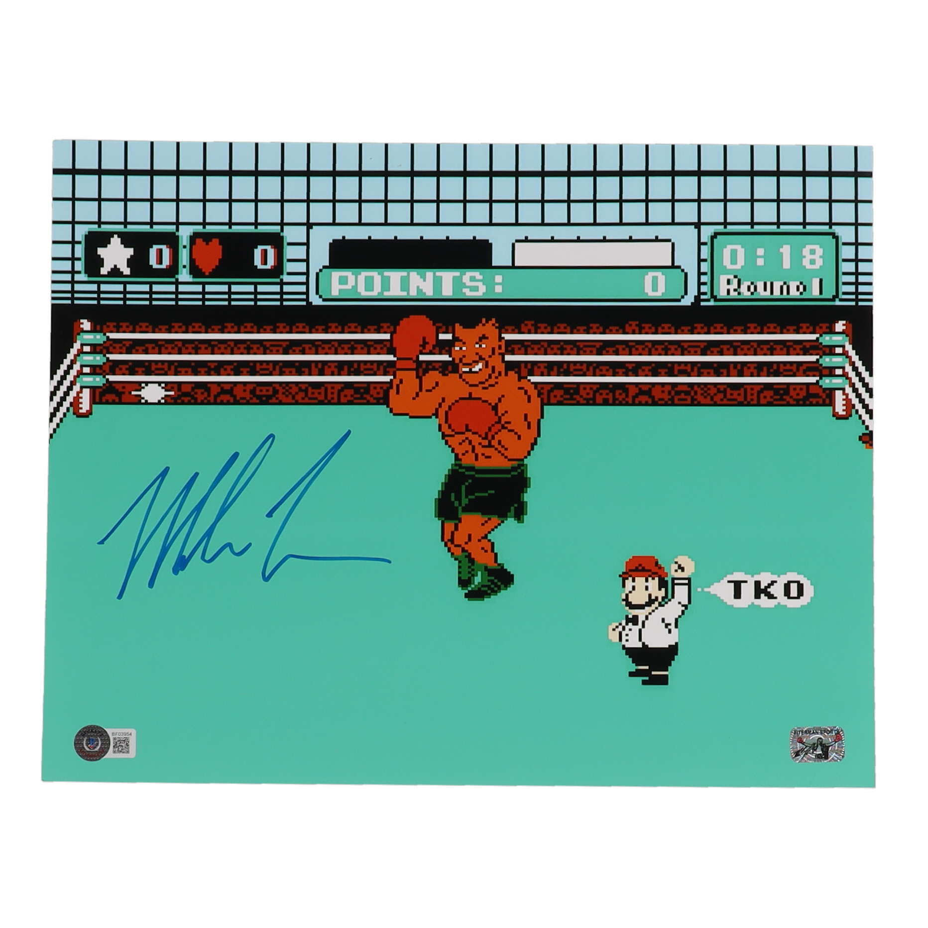 Photo Dédicacée Mike Tyson 11x14 Pouces - Autographe Certifié Beckett (BAS) - Original Boxe