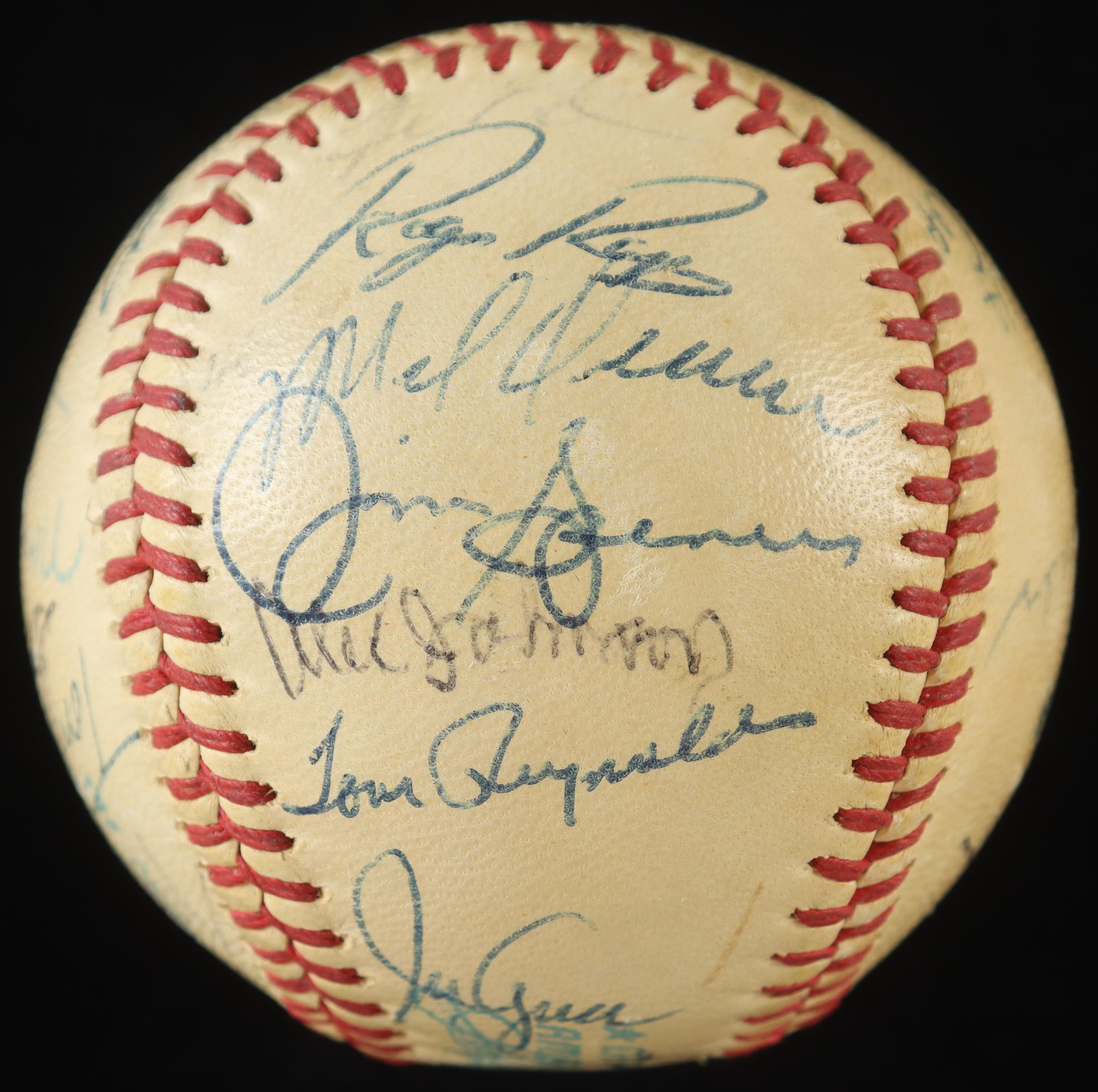 1970 Angels OAL Baseball Team-Signed by (26) with Jim Fregosi, Andy Messersmith, Clyde Wright, & Jay Johnstone with Display Case (PSA) at PristineAuction.com 1970 Angels OAL Baseball Team-Signed by (26) with Jim Fregosi, Andy Messersmith, Clyde Wright, & Jay Johnstone with Display Case (PSA) at PristineAuction.com