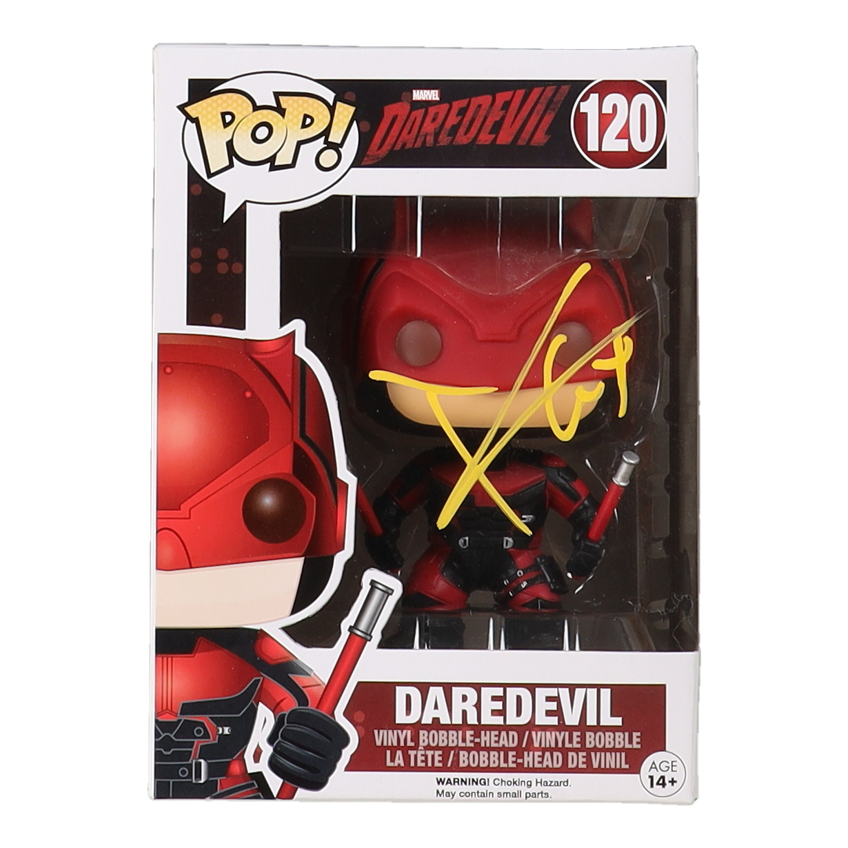 Charlie Cox Signed "Daredevil" #120 Daredevil Funko Pop! Vinyl Figure (Beckett) at PristineAuction.com Charlie Cox Signed "Daredevil" #120 Daredevil Funko Pop! Vinyl Figure (Beckett) at PristineAuction.com