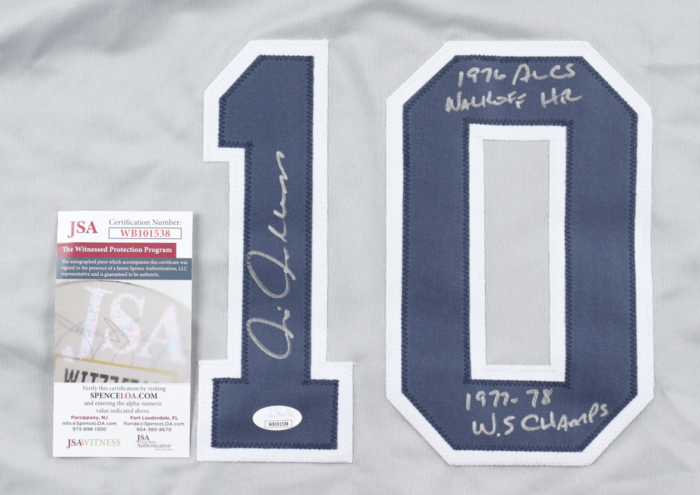 Chris Chambliss Signed Jersey Inscribed "1976 ALCS Walk Off HR" & "1977-78 WS Champs" (JSA) at PristineAuction.com Chris Chambliss Signed Jersey Inscribed "1976 ALCS Walk Off HR" & "1977-78 WS Champs" (JSA) at PristineAuction.com