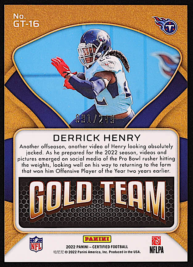 Derrick Henry 2022 Certified Gold Team Mirror Bronze #16 #91/249 at PristineAuction.com Derrick Henry 2022 Certified Gold Team Mirror Bronze #16 #91/249 at PristineAuction.com