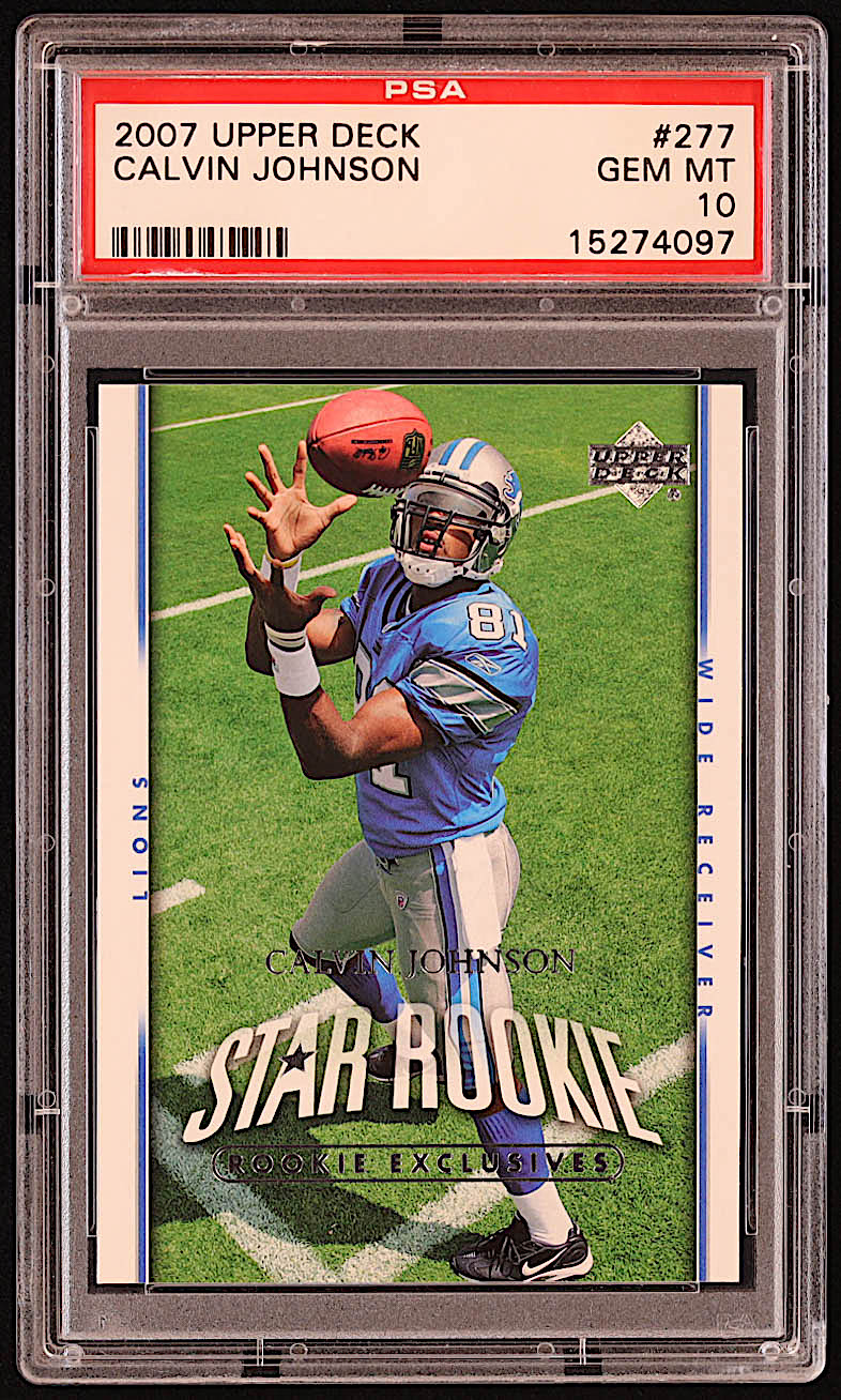 Calvin Johnson 2007 Upper Deck #277 RC (PSA 10) at PristineAuction.com Calvin Johnson 2007 Upper Deck #277 RC (PSA 10) at PristineAuction.com