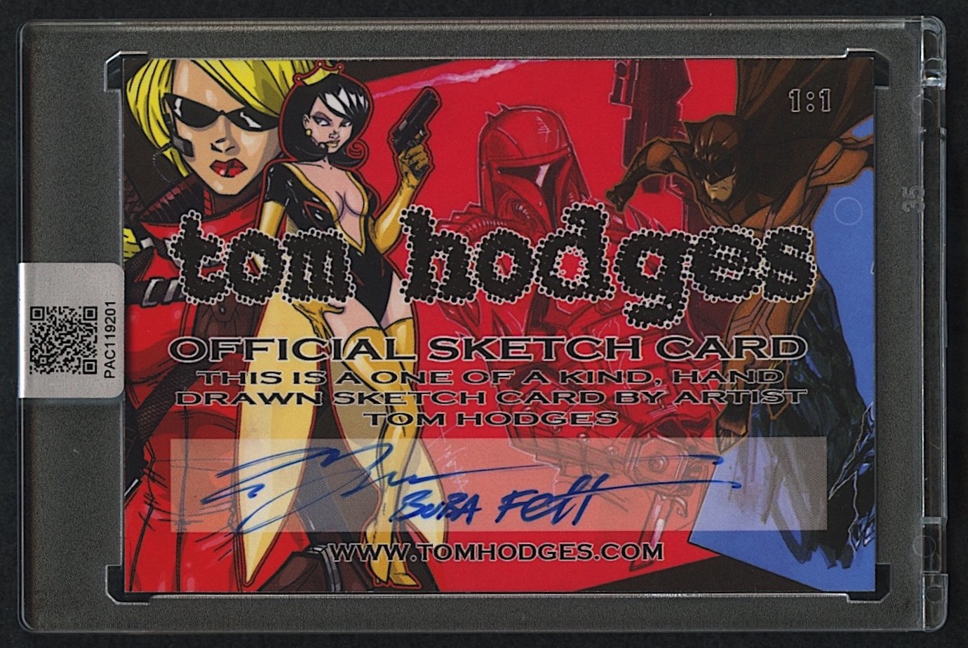 Boba Fett | Star Wars | Original Art Sketch Card by Tom Hodges (1/1 Original Art) at PristineAuction.com Boba Fett | Star Wars | Original Art Sketch Card by Tom Hodges (1/1 Original Art) at PristineAuction.com