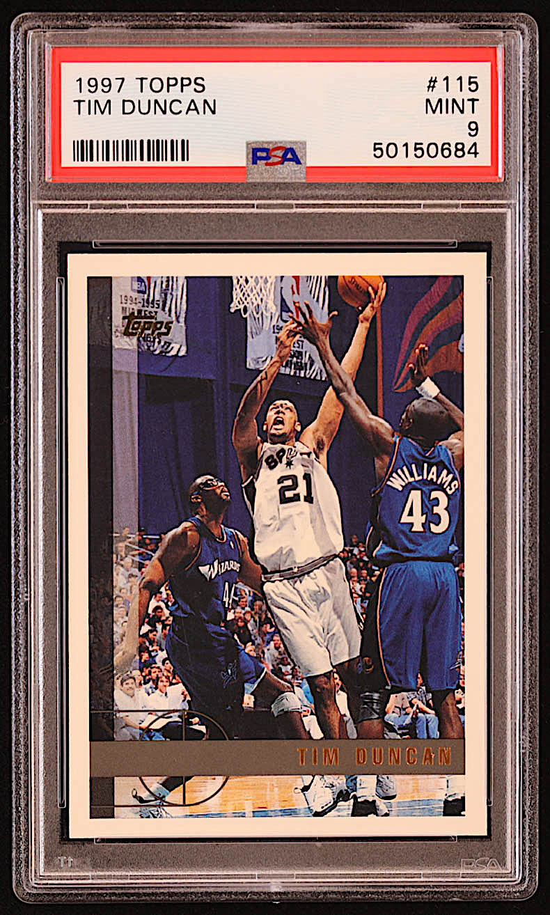 Tim Duncan 1997-98 Topps #115 RC (PSA 9) at PristineAuction.com Tim Duncan 1997-98 Topps #115 RC (PSA 9) at PristineAuction.com
