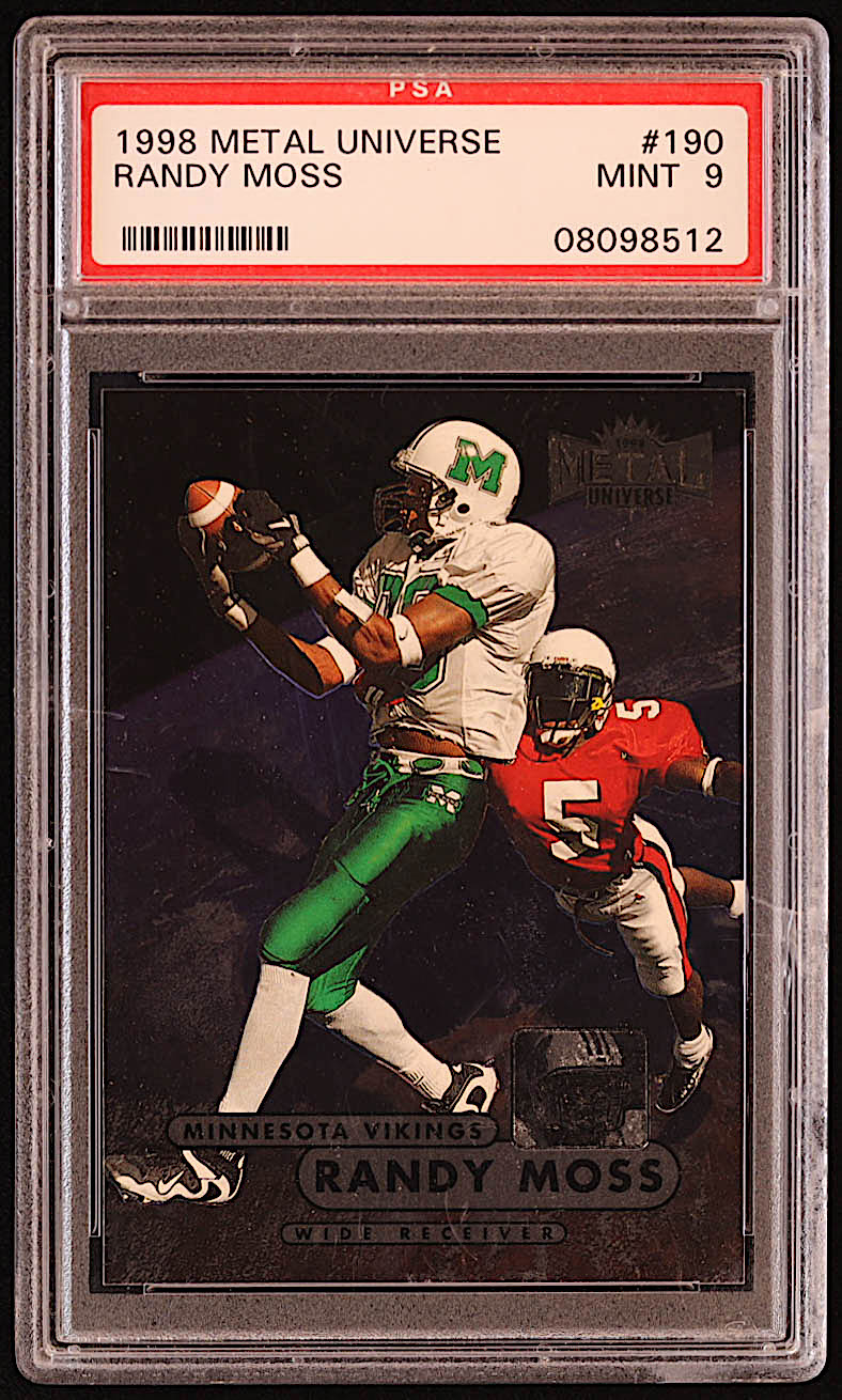 Randy Moss 1998 Metal Universe #190 RC (PSA 9) at PristineAuction.com Randy Moss 1998 Metal Universe #190 RC (PSA 9) at PristineAuction.com